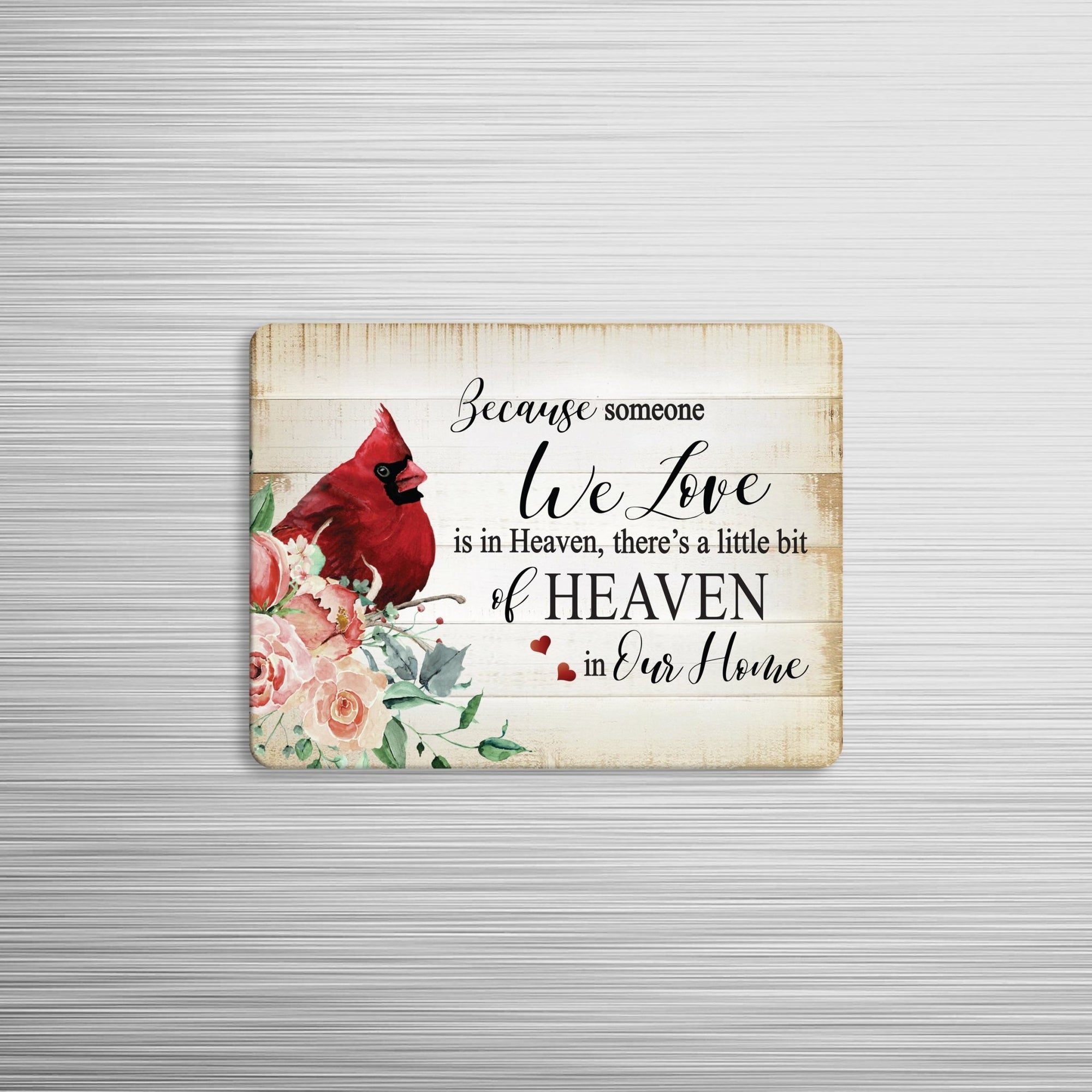 A cardinal magnet that serves as a lasting memorial decoration, offering comfort and solace.