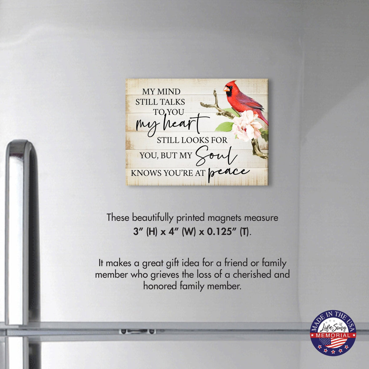 Modern Cardinal Memorial Magnet for Fridge Home Decor - LifeSong Milestones