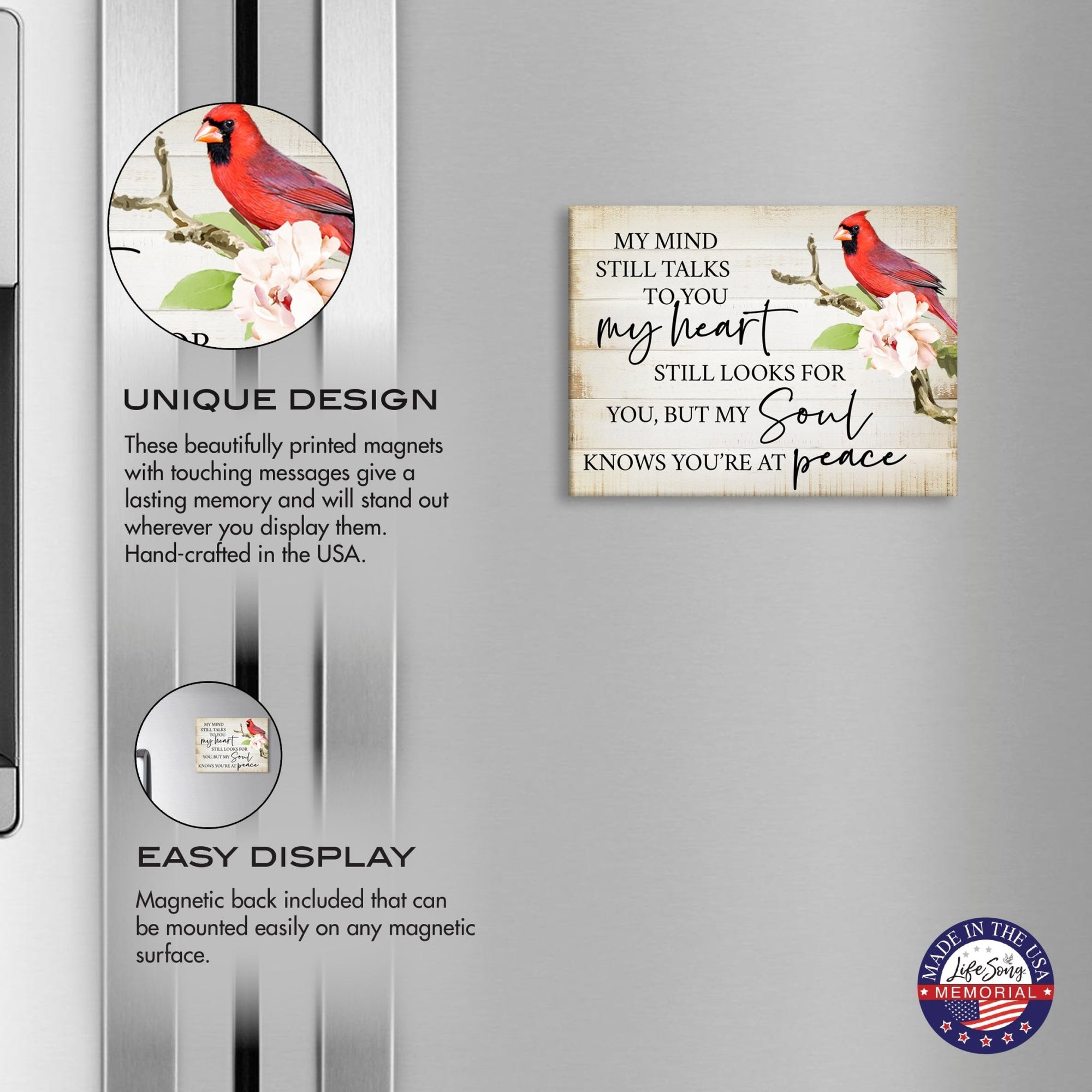 Modern Cardinal Memorial Magnet for Fridge Home Decor - LifeSong Milestones
