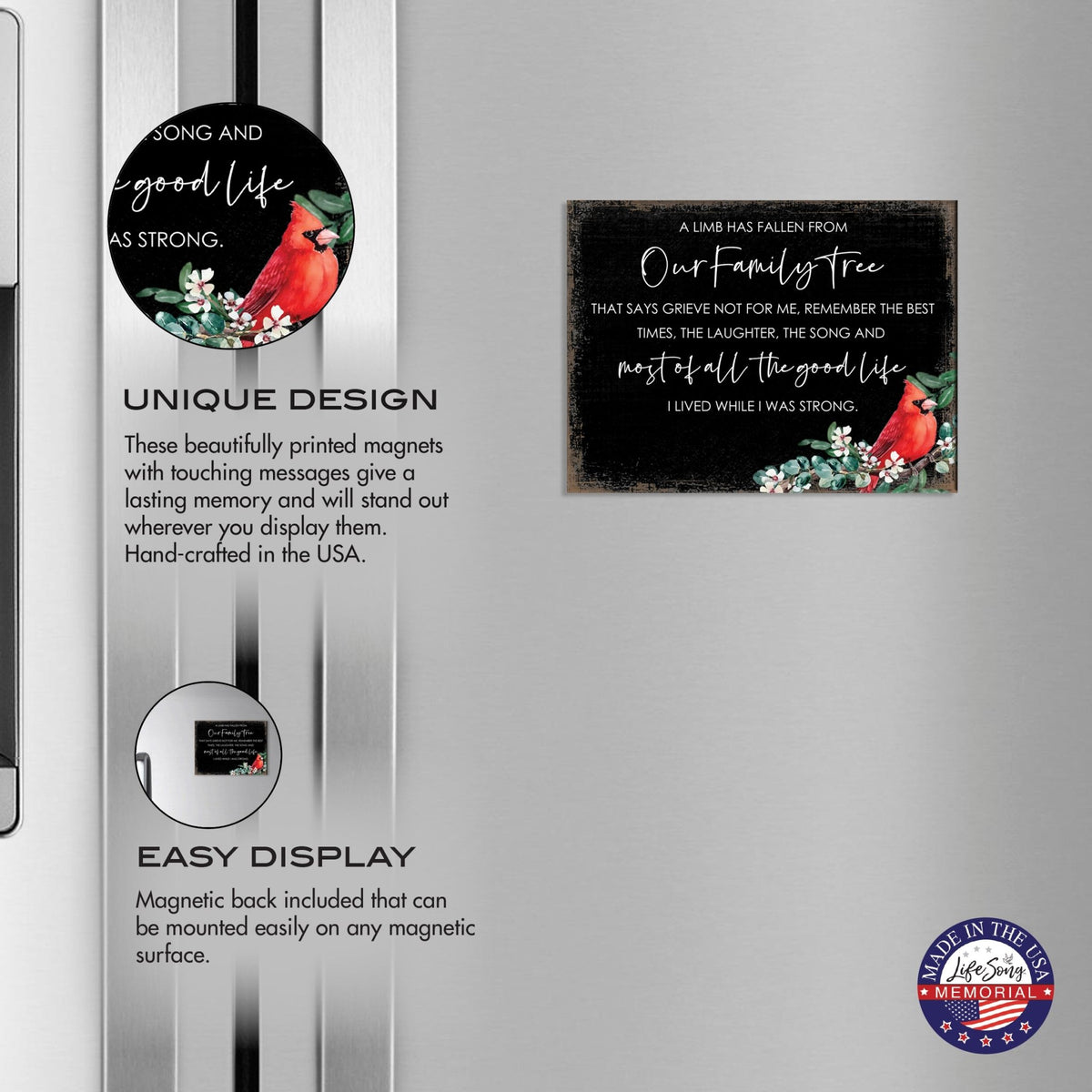 Modern Cardinal Memorial Magnet for Fridge Home Decor - LifeSong Milestones