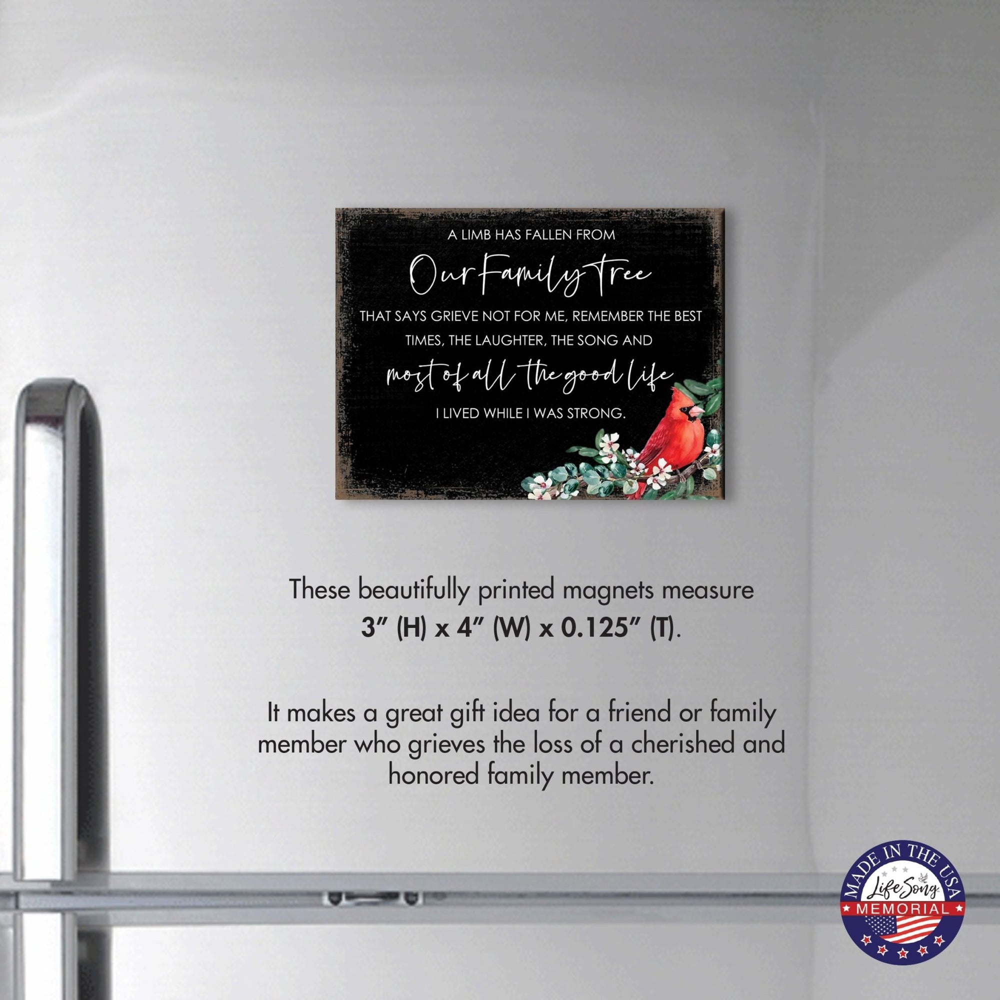 Modern Cardinal Memorial Magnet for Fridge Home Decor - LifeSong Milestones