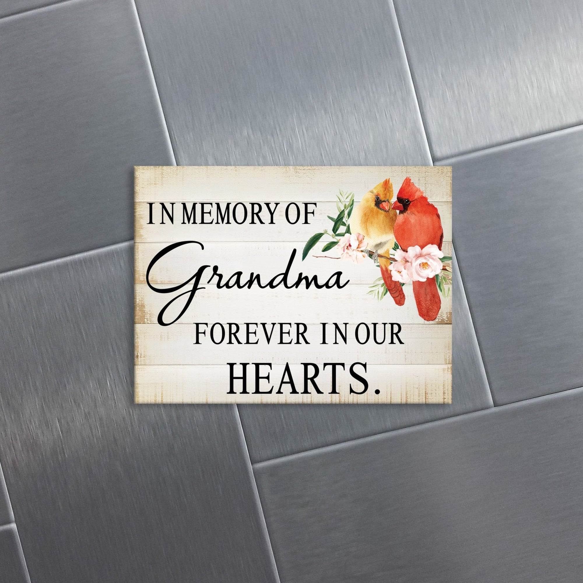 A modern cardinal magnet gracing a refrigerator - a heartfelt home decoration.
