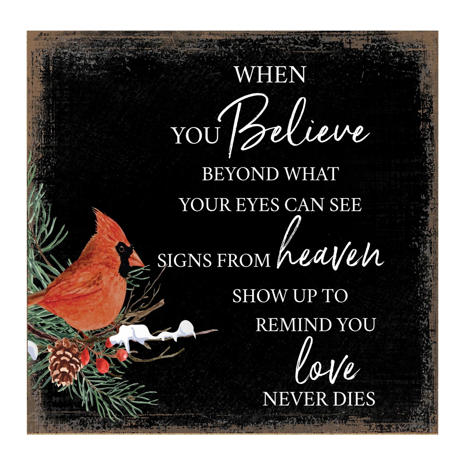 Modern CHRISTMAS 6x6 Wooden Sign (When You Believe) Inspirational Plaque and Tabletop Family Home Decoration - LifeSong Milestones