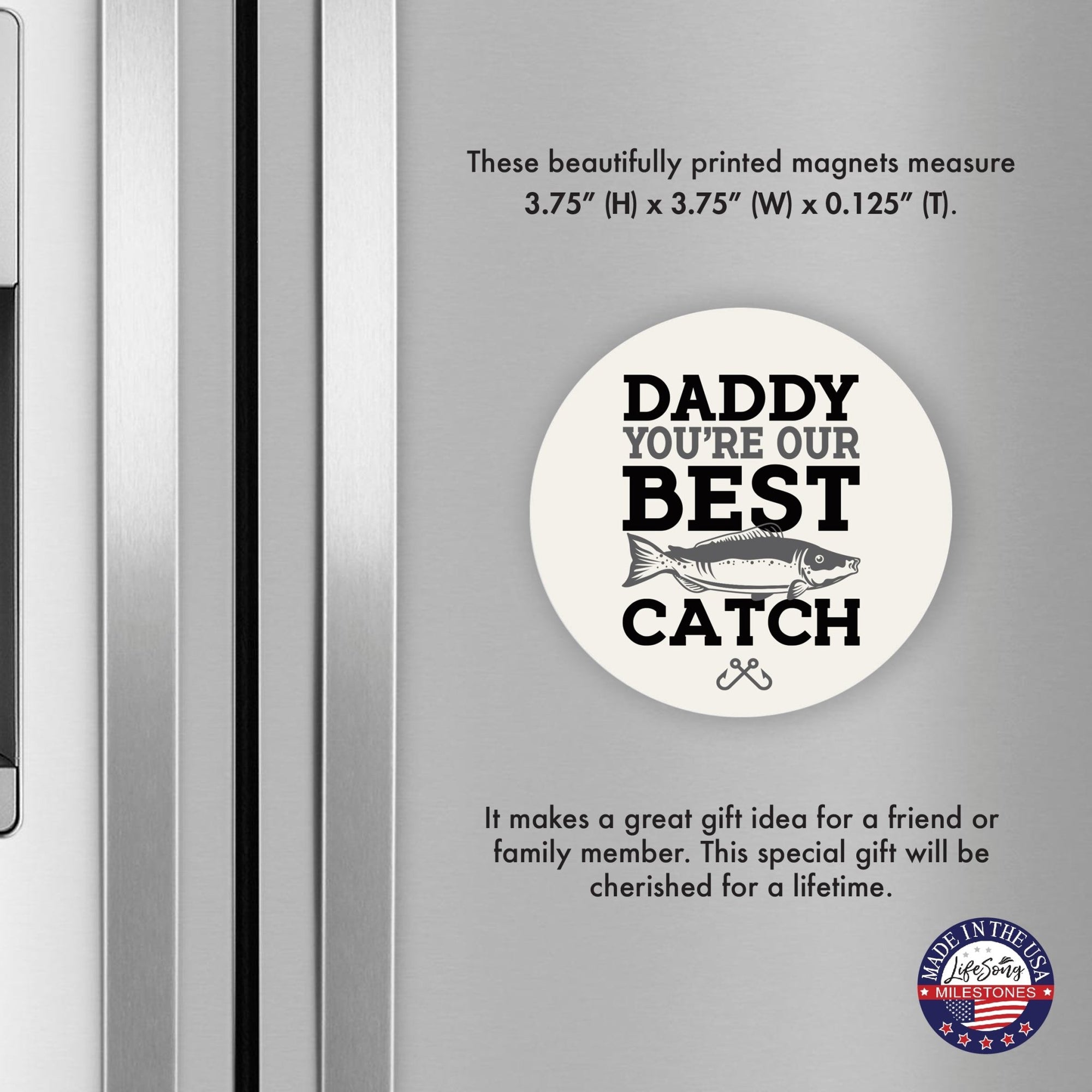 Modern Dad Refrigerator Magnet Gift - Your Best Catch - LifeSong Milestones