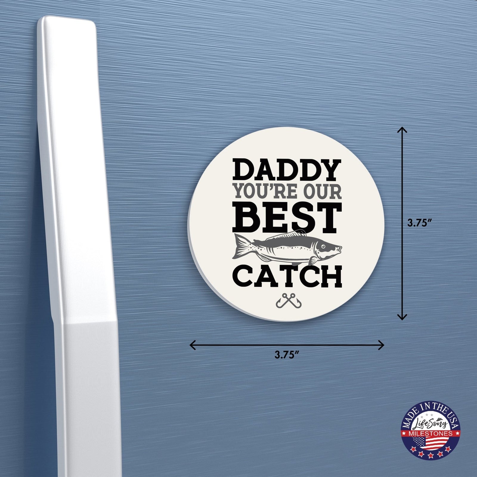Modern Dad Refrigerator Magnet Gift - Your Best Catch - LifeSong Milestones
