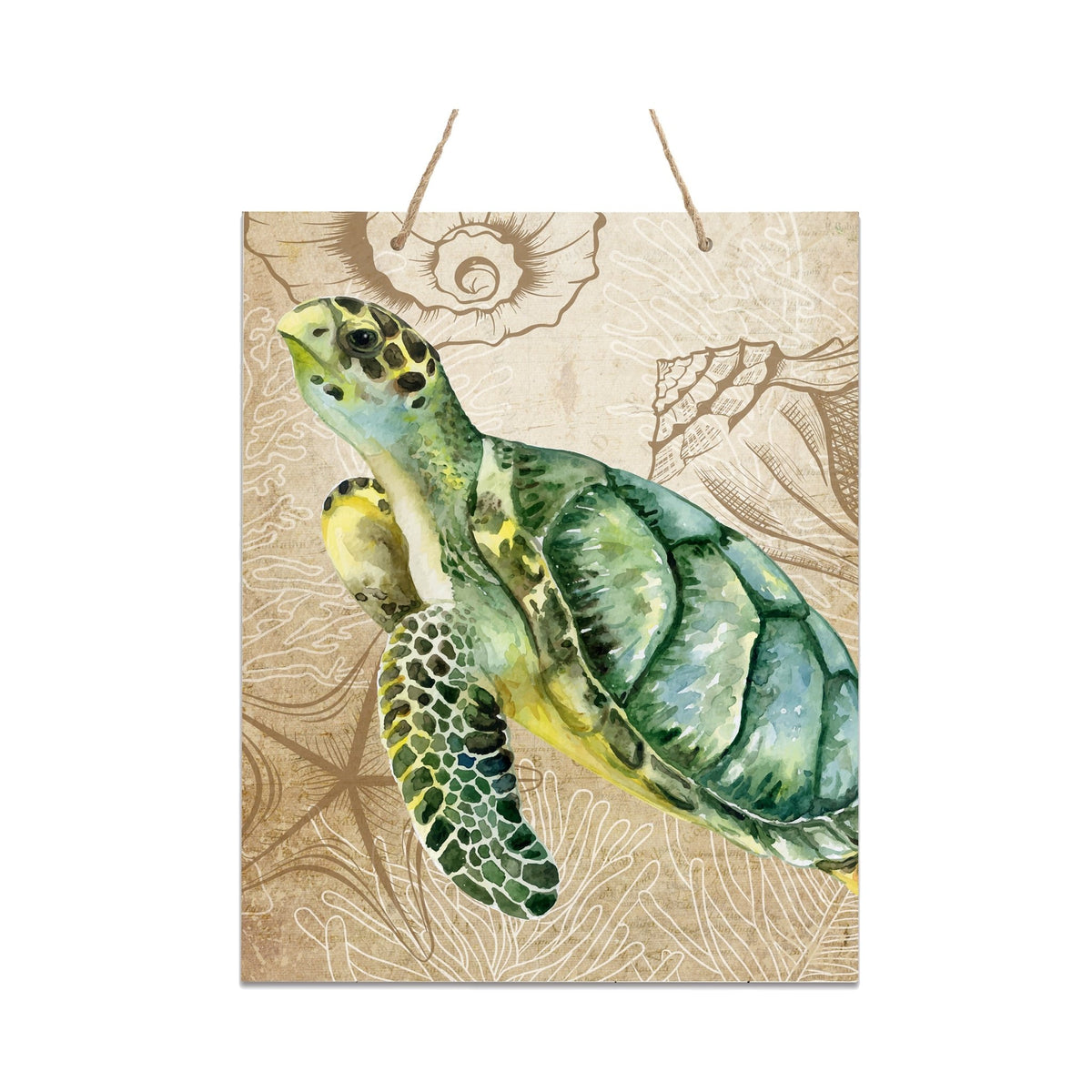 Modern Decorative Turtle Art Canvas Rope Wall Sign - 12x15 - LifeSong Milestones