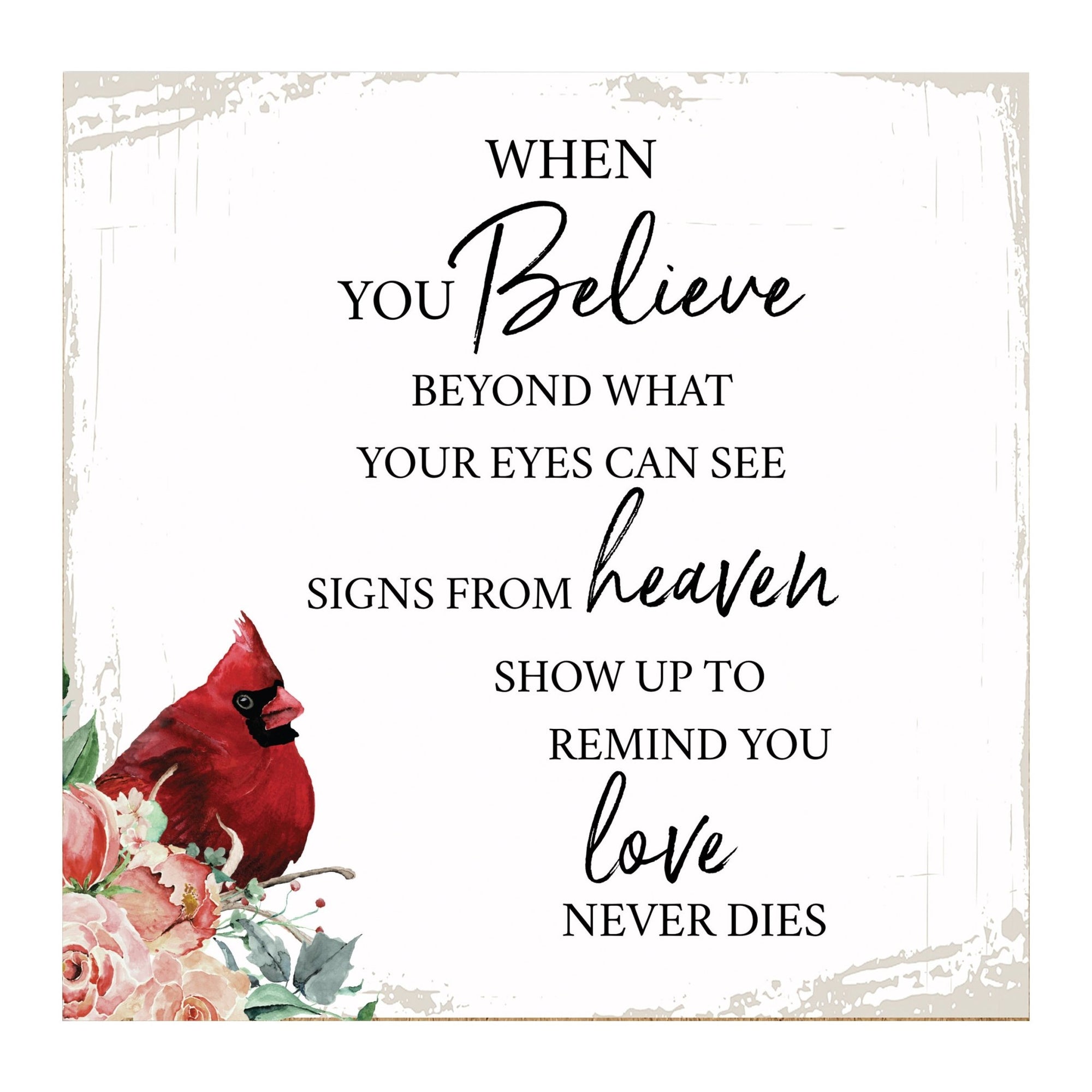Modern EVERYDAY 6x6 Wooden Sign (When You Believe Beyond) Inspirational Plaque and Tabletop Family Home Decoration - LifeSong Milestones