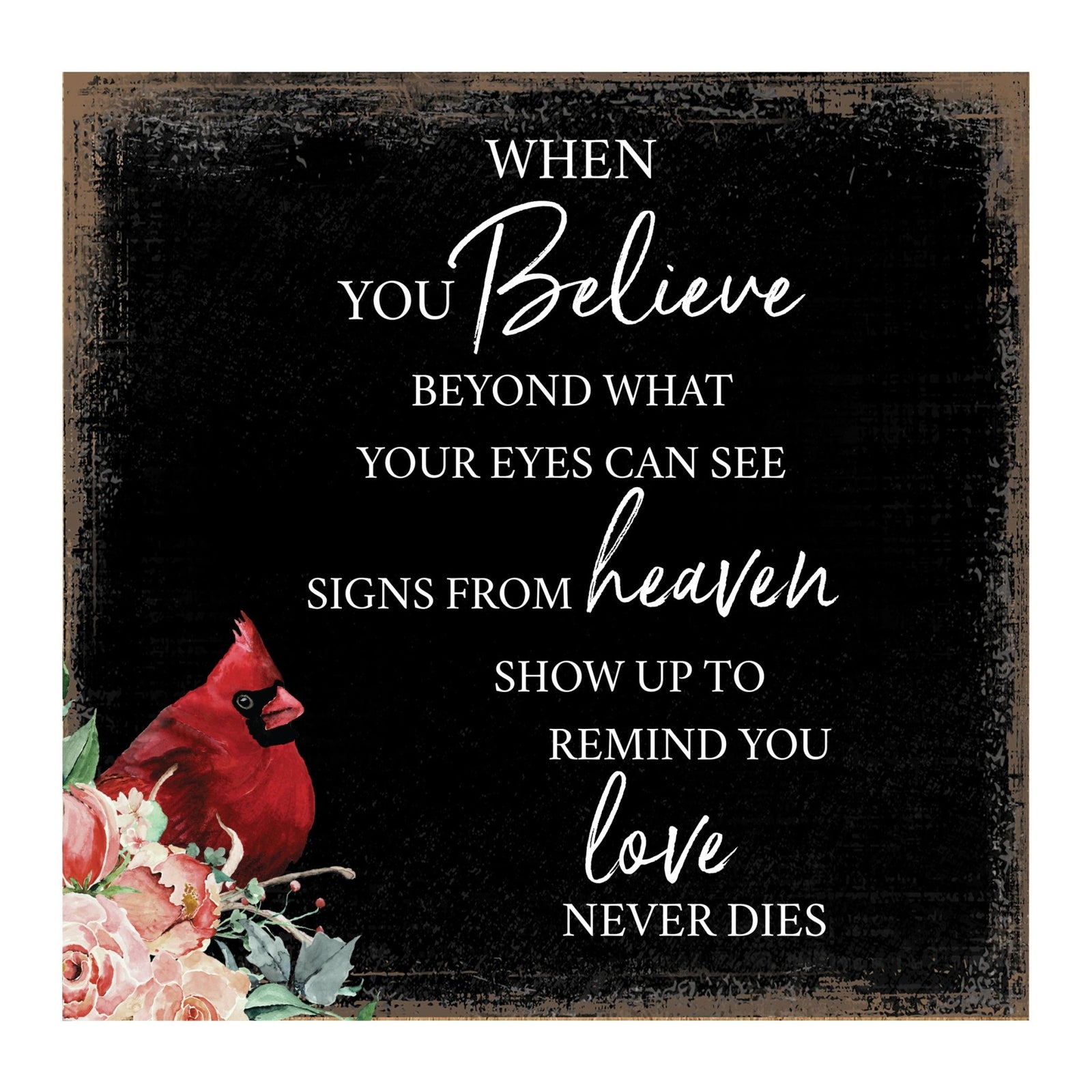 Modern EVERYDAY 6x6 Wooden Sign (When You Believe Beyond) Inspirational Plaque and Tabletop Family Home Decoration - LifeSong Milestones