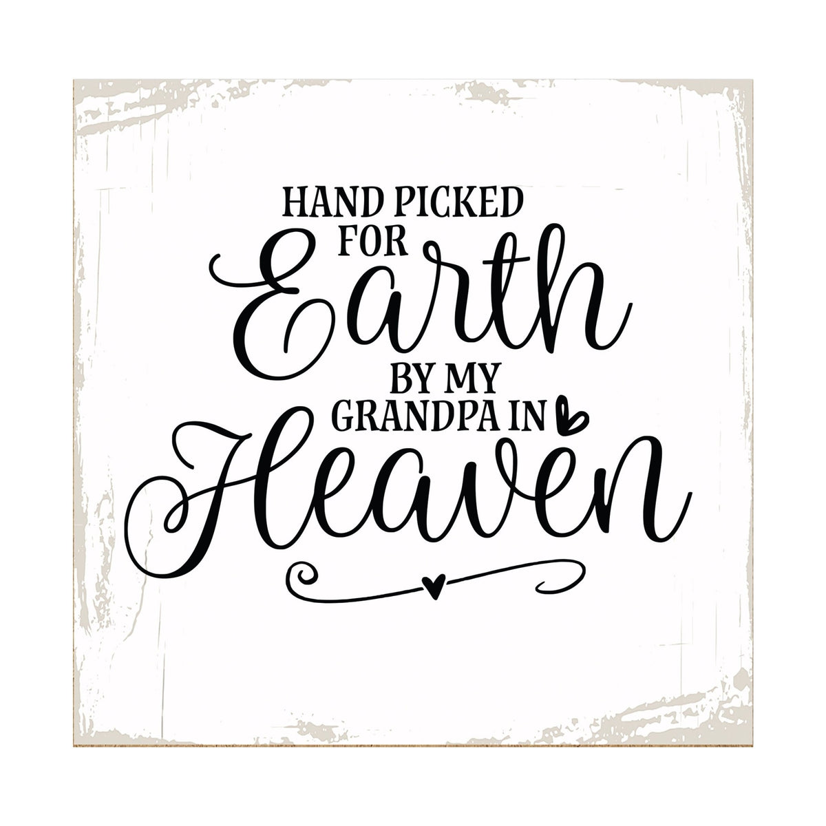 Modern EVERYDAY 6x6in Block shelf decor (Hand Picked For Earth (Grandpa) Inspirational Plaque and Tabletop Family Home Decoration - LifeSong Milestones