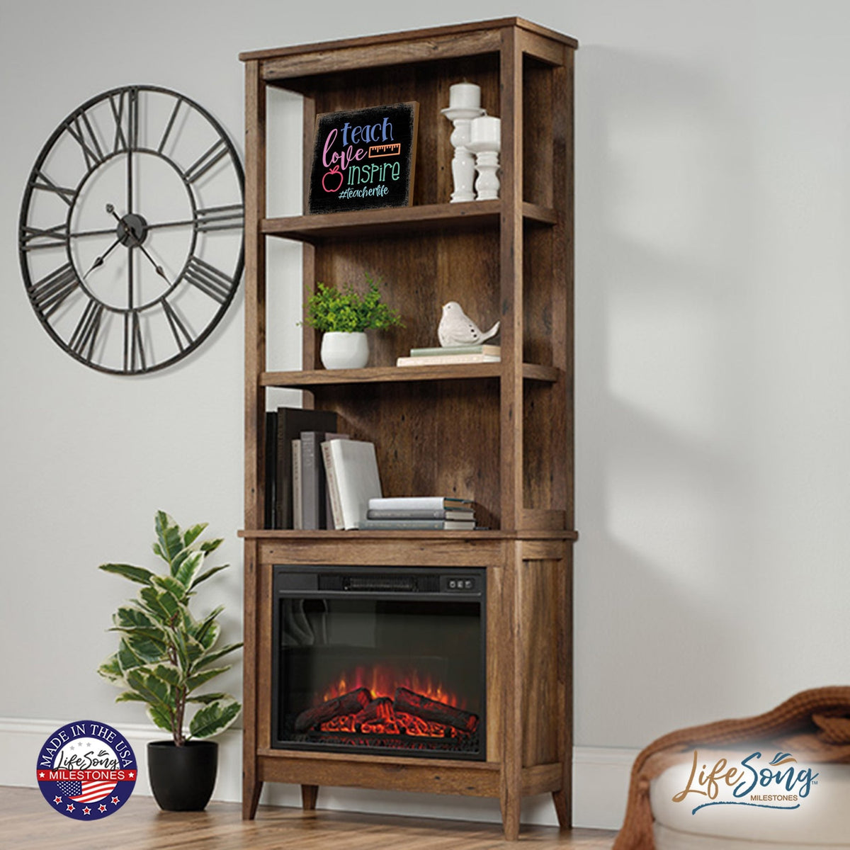 Modern EVERYDAY 6x6in Block shelf decor (Only The Best Moms) Inspirational Plaque and Tabletop Family Home Decoration - LifeSong Milestones