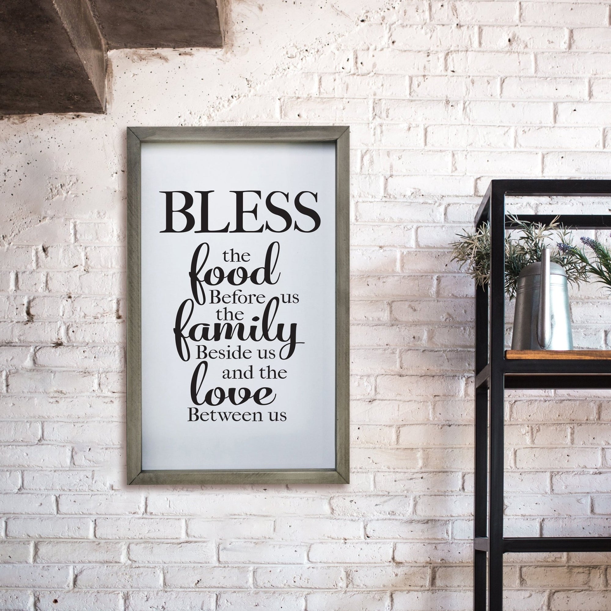 Modern Framed Shadow Box 12x18 Bless The Food - LifeSong Milestones