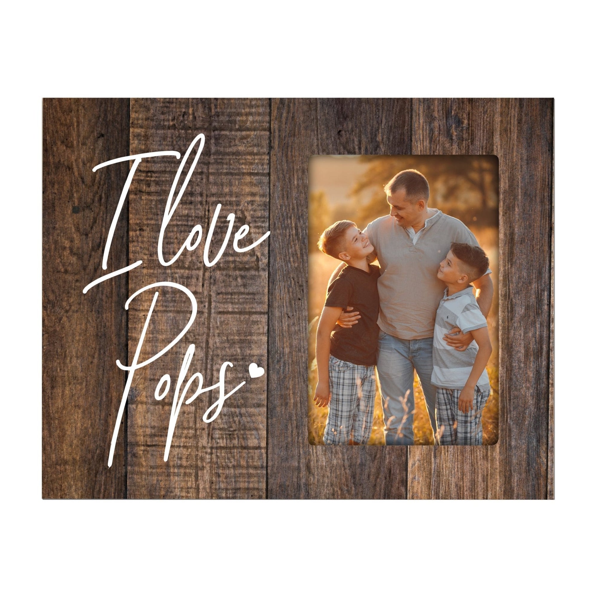Modern Horizontal 8x10 Wooden Picture Frame Holds 4x6 Photo Home Decoration Gift Idea For Grandfathers - I Love - LifeSong Milestones