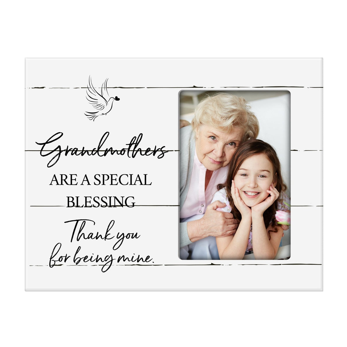 Modern Horizontal 8x10 Wooden Picture Frame Holds 4x6 Photo Home Decoration Gift Idea For Grandmothers - Special Blessing - LifeSong Milestones