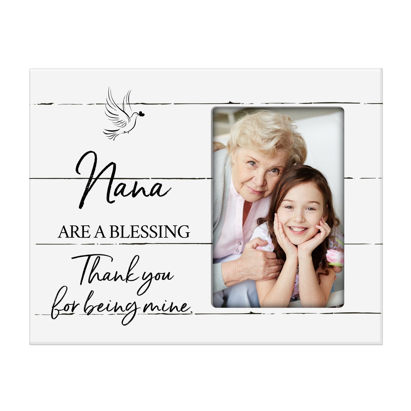 Modern Horizontal 8x10 Wooden Picture Frame Holds 4x6 Photo Home Decoration Gift Idea For Grandmothers - Special Blessing - LifeSong Milestones