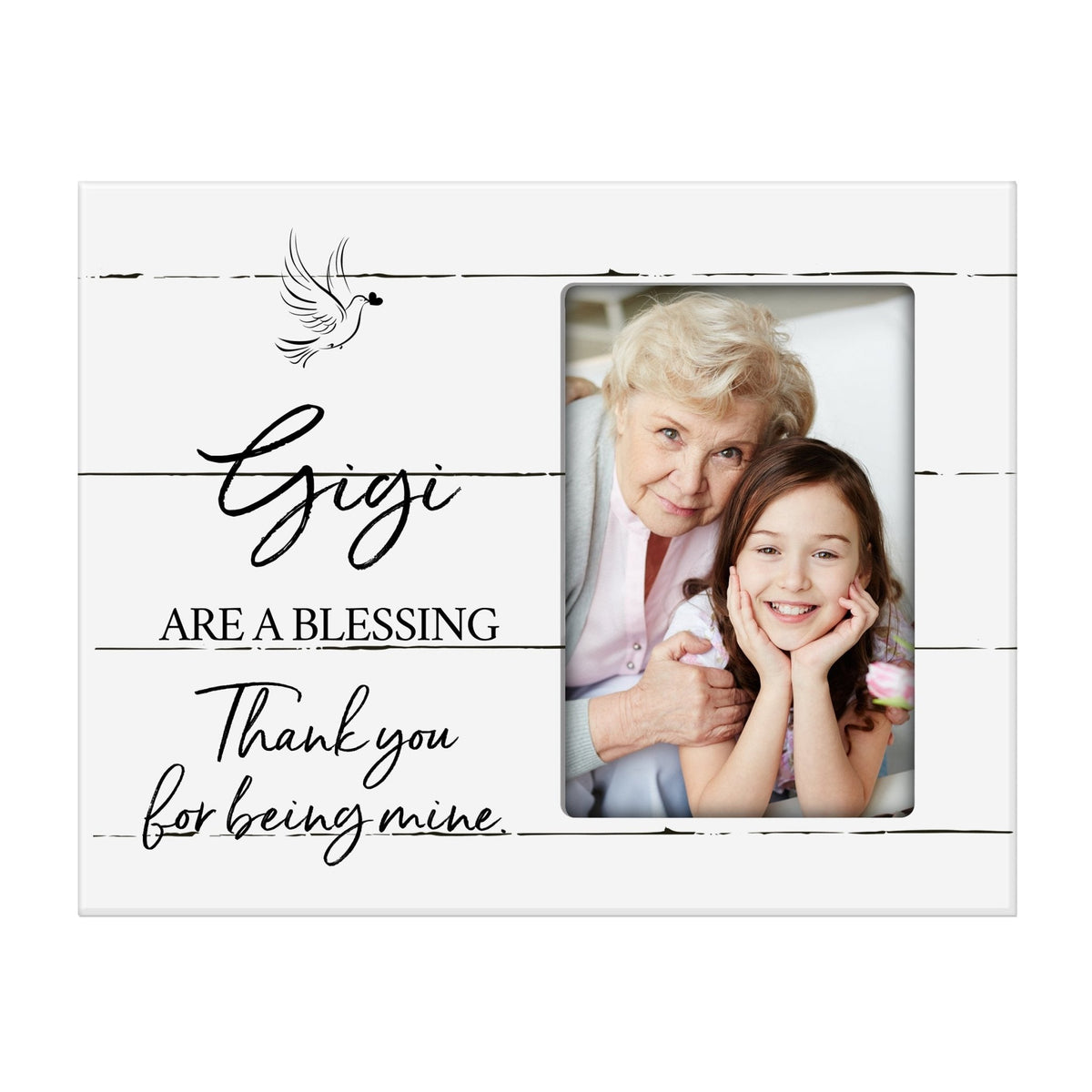 Modern Horizontal 8x10 Wooden Picture Frame Holds 4x6 Photo Home Decoration Gift Idea For Grandmothers - Special Blessing - LifeSong Milestones