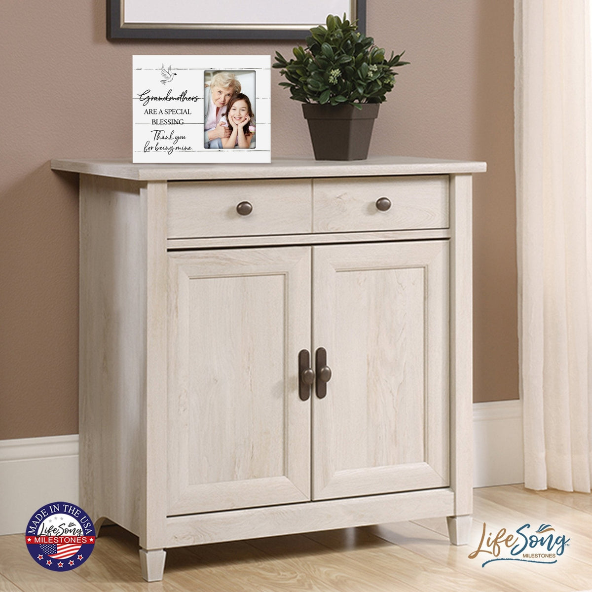 Modern Horizontal 8x10 Wooden Picture Frame Holds 4x6 Photo Home Decoration Gift Idea For Grandmothers - Special Blessing - LifeSong Milestones