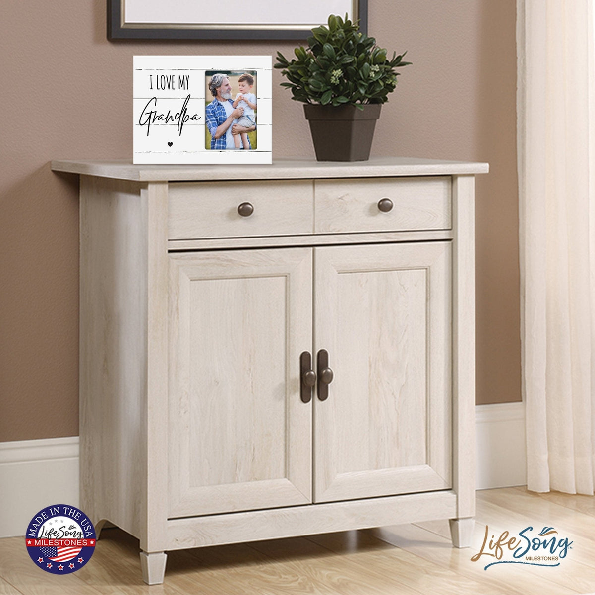 Modern Horizontal 8x10 Wooden Picture Frame Holds 4x6 Photo Home Decoration Gift Idea For Grandparents - LifeSong Milestones