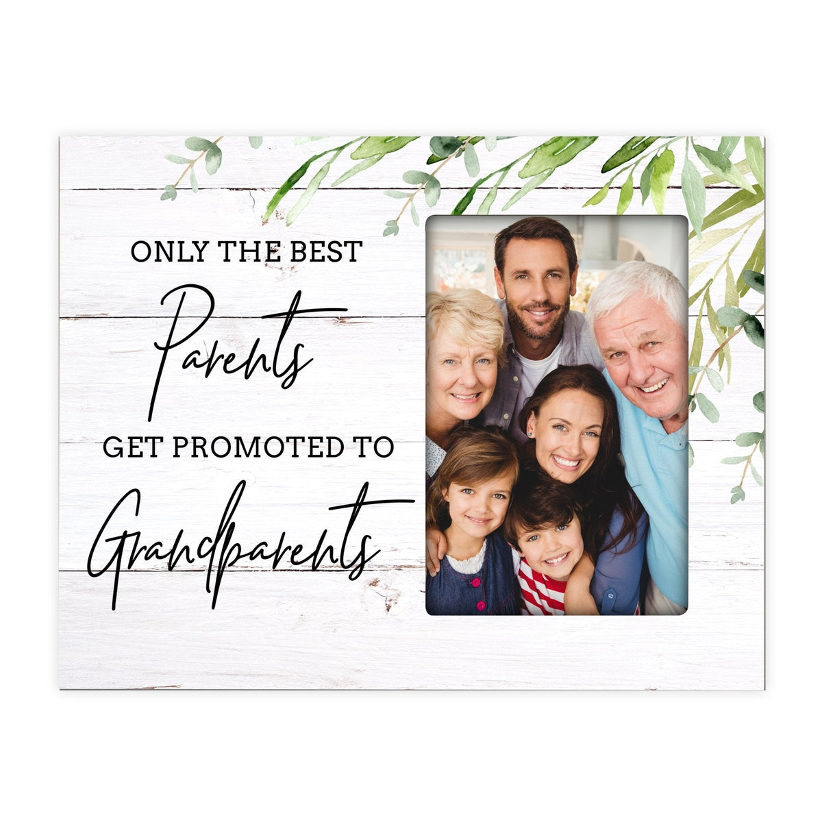 Modern Horizontal 8x10 Wooden Picture Frame Holds 4x6 Photo Home Decoration Gift Idea For Grandparents - LifeSong Milestones