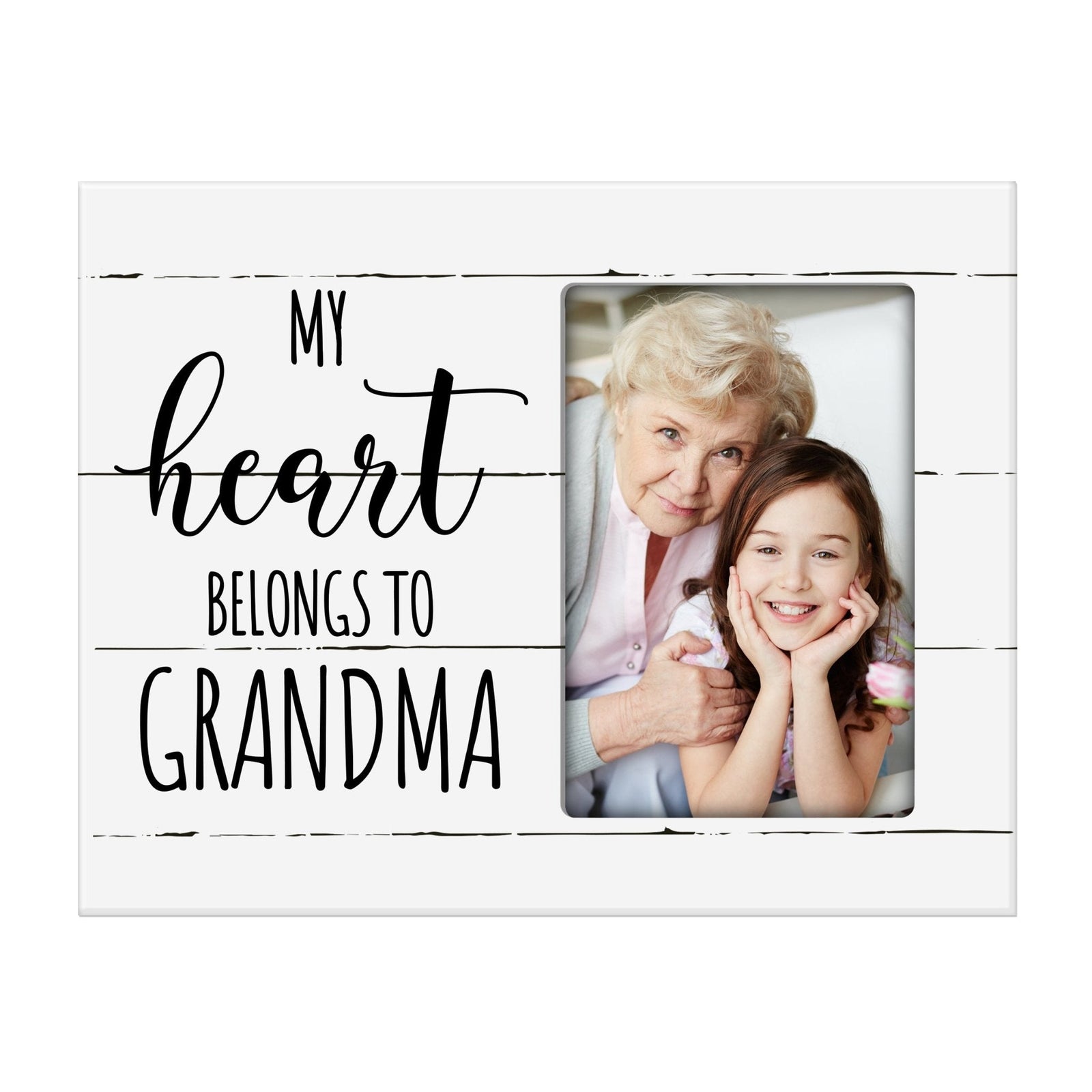 Modern Horizontal 8x10 Wooden Picture Frame Holds 4x6 Photo Home Decoration Gift Idea For Grandparents - LifeSong Milestones