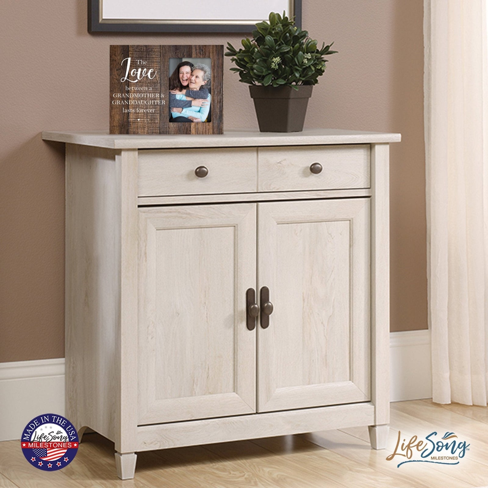 Modern Horizontal 8x10 Wooden Picture Frame Holds 4x6 Photo Home Decoration Gift Idea For Grandparents - Grandparents - LifeSong Milestones