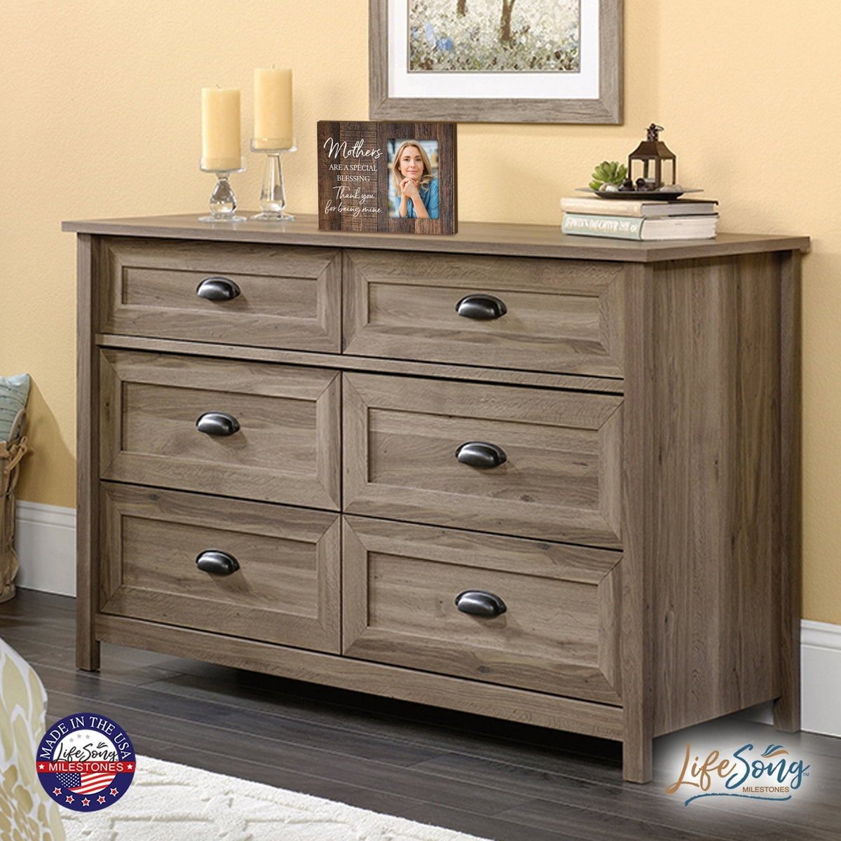 Modern Horizontal 8x10 Wooden Picture Frame Holds 4x6 Photo Home Decoration Gift Idea For Mothers - Special Blessing - LifeSong Milestones