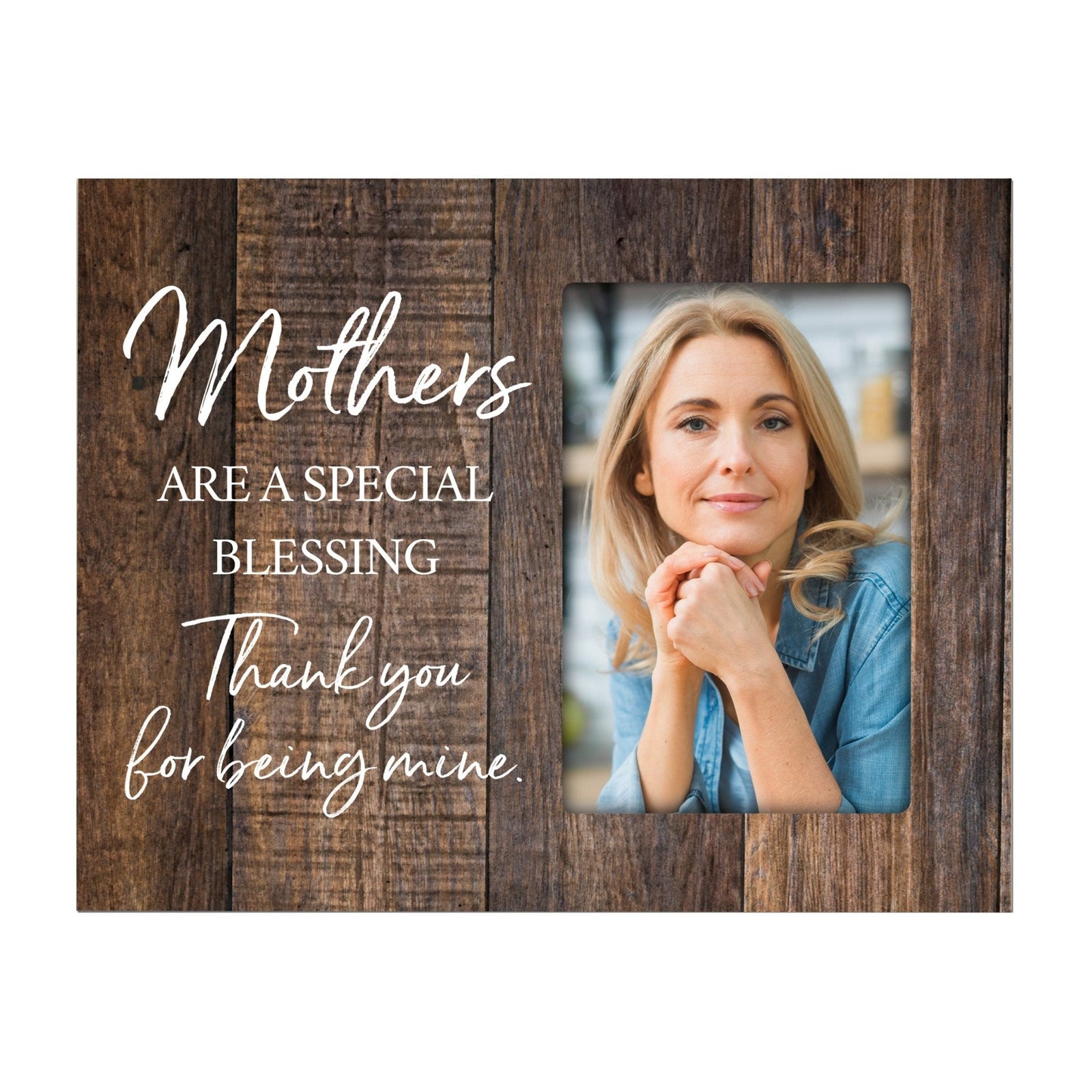 Modern Horizontal 8x10 Wooden Picture Frame Holds 4x6 Photo Home Decoration Gift Idea For Mothers - Special Blessing - LifeSong Milestones