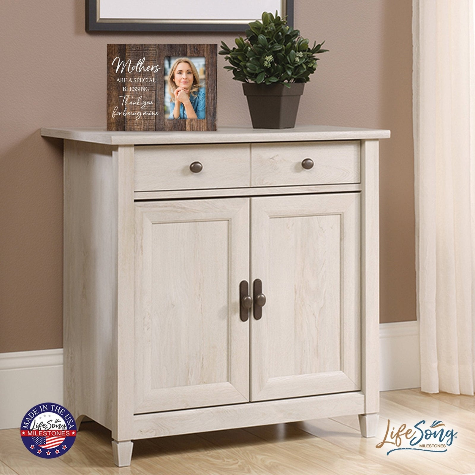 Modern Horizontal 8x10 Wooden Picture Frame Holds 4x6 Photo Home Decoration Gift Idea For Mothers - Special Blessing - LifeSong Milestones