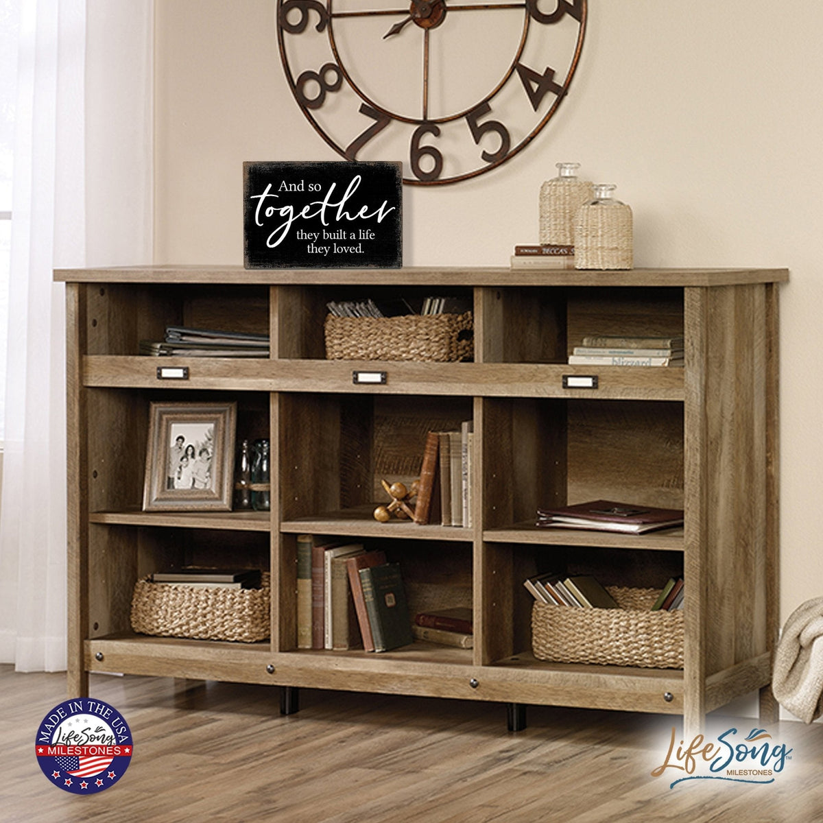 Modern Inspirational 5.5x8in Wooden Plaque Family And Home Tabletop Decor - And So Together - LifeSong Milestones