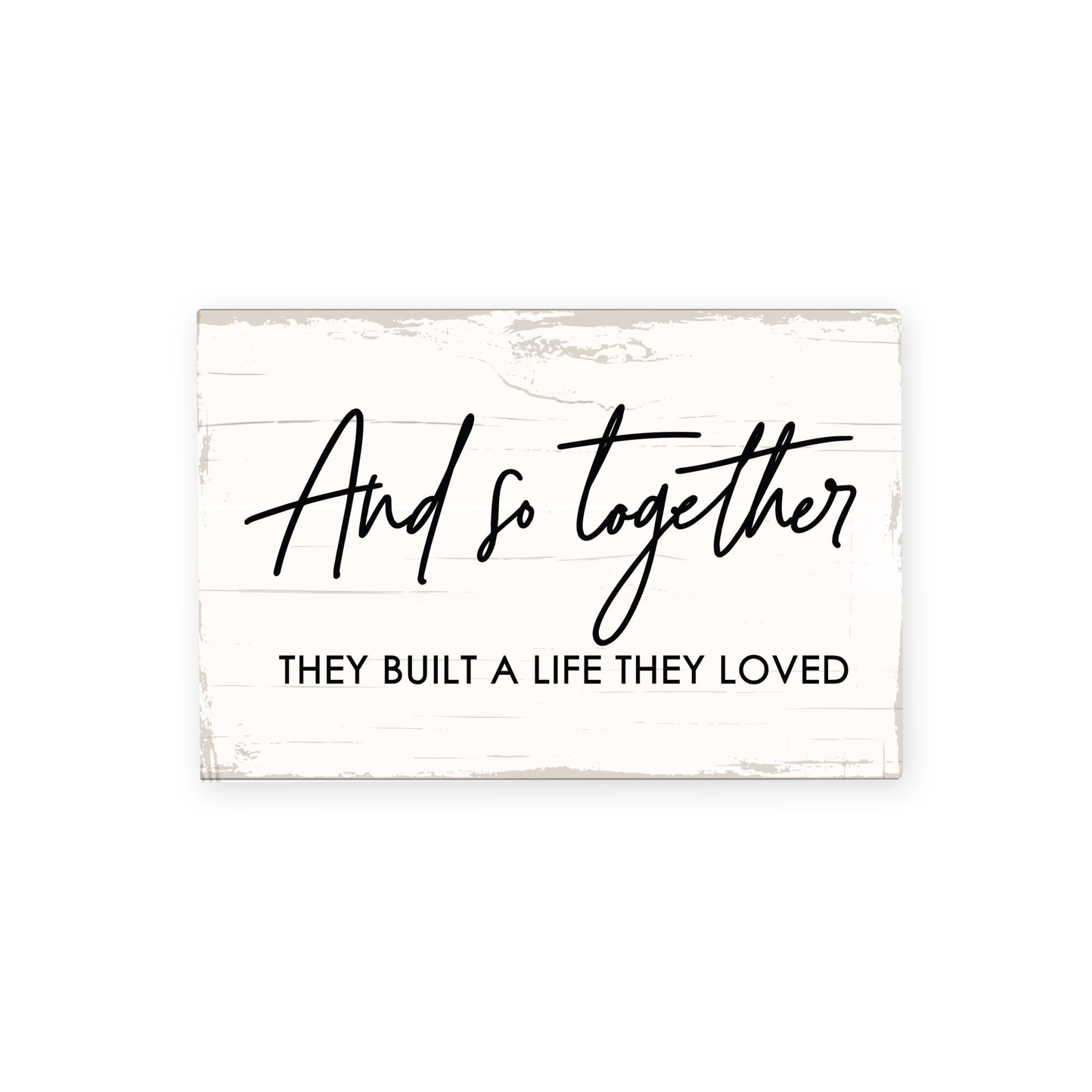Modern Inspirational 5.5x8in Wooden Plaque Family And Home Tabletop Decor - And So Together - LifeSong Milestones
