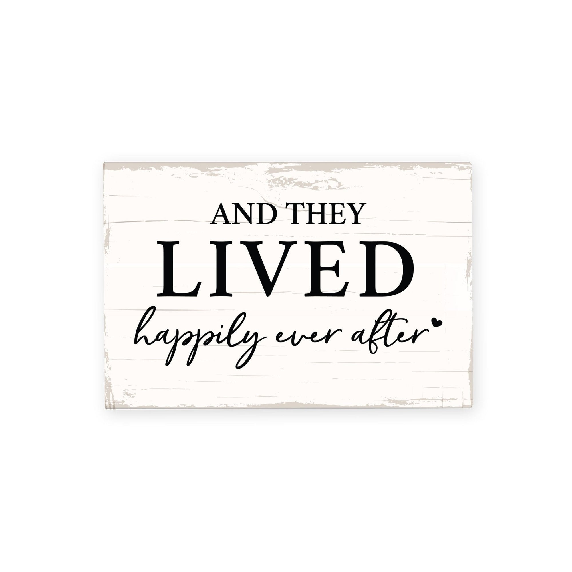 Modern Inspirational 5.5x8in Wooden Plaque Family And Home Tabletop Decor - And They Lived - LifeSong Milestones