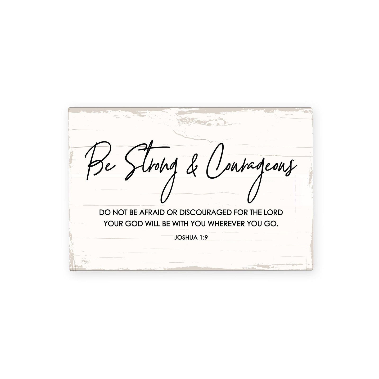 Modern Inspirational 5.5x8in Wooden Plaque Family And Home Tabletop Decor - Be Strong & Courageous - LifeSong Milestones