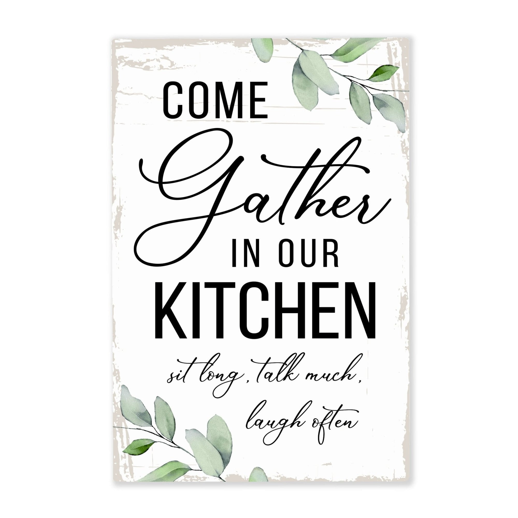 Modern Inspirational 5.5x8in Wooden Plaque Family And Home Tabletop Decor - Come Gather In Our Kitchen - LifeSong Milestones