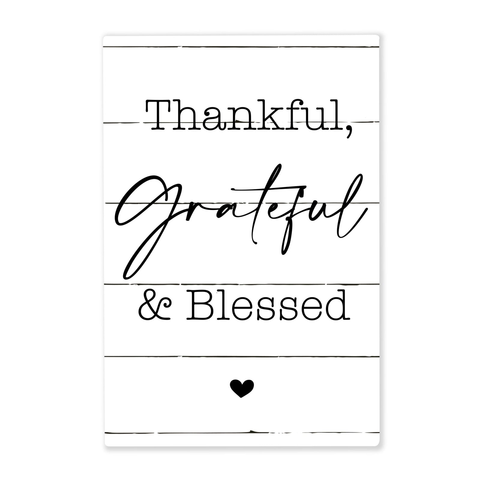 Modern Inspirational 5.5x8in Wooden Plaque Family And Home Tabletop Decor - Thankful Grateful & Blessed - LifeSong Milestones