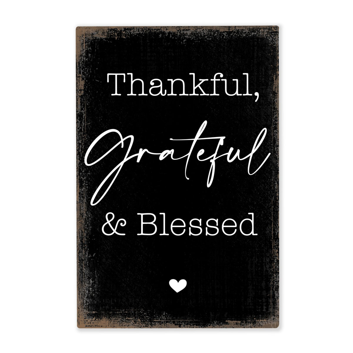 Modern Inspirational 5.5x8in Wooden Plaque Family And Home Tabletop Decor - Thankful Grateful &amp; Blessed - LifeSong Milestones