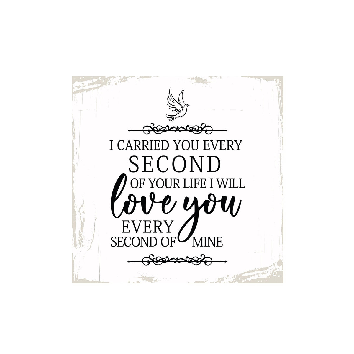 Modern Inspirational 6x6in Wooden Sign (I Carried You) Memorial Plaque Tabletop and shelf decor Family Home Decoration - LifeSong Milestones