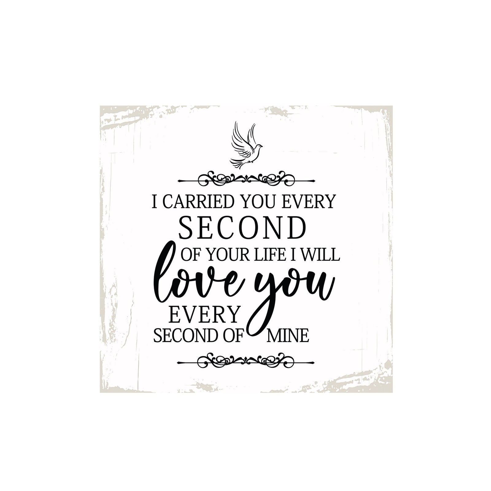 Modern Inspirational 6x6in Wooden Sign (I Carried You) Memorial Plaque Tabletop and shelf decor Family Home Decoration - LifeSong Milestones