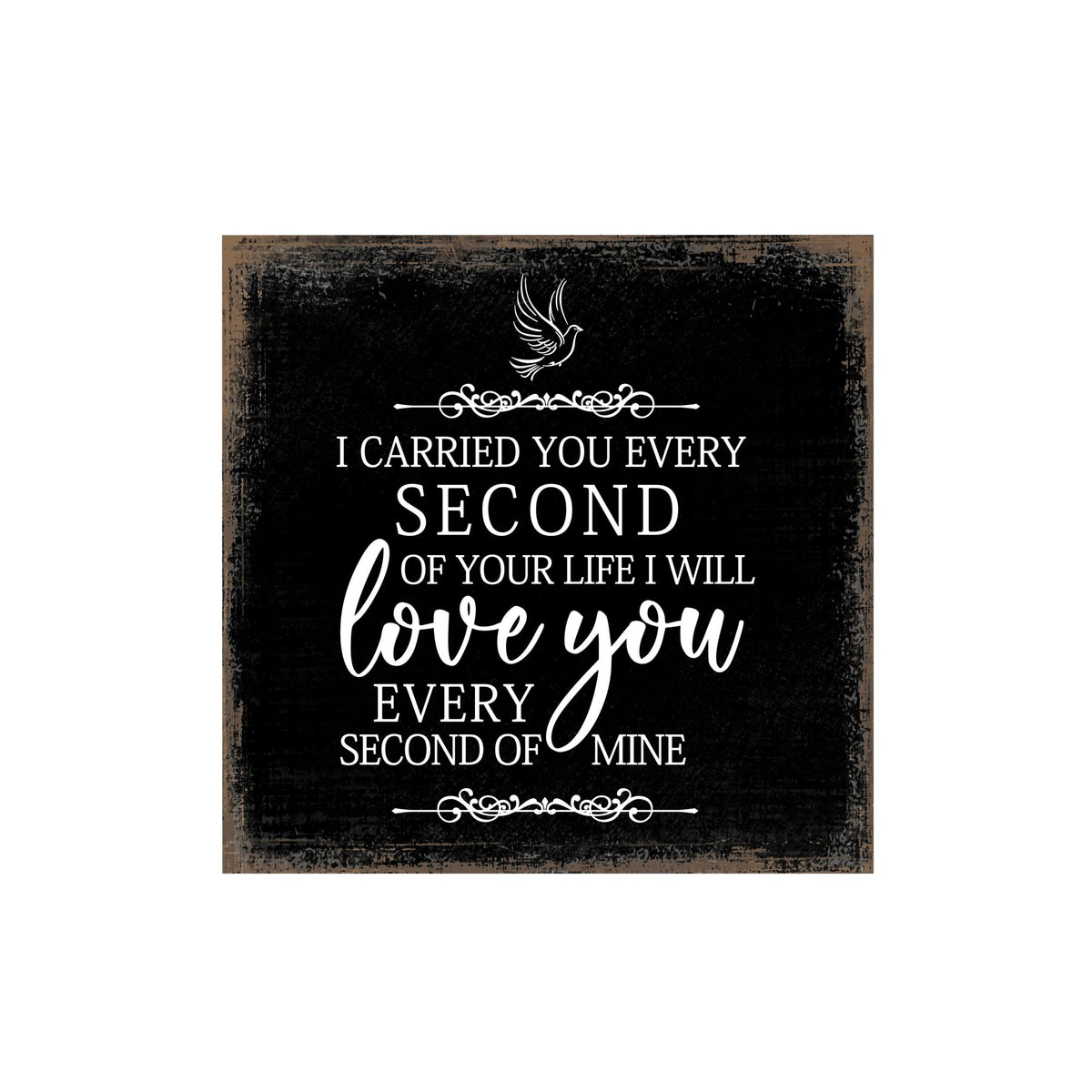 Modern Inspirational 6x6in Wooden Sign (I Carried You) Memorial Plaque Tabletop and shelf decor Family Home Decoration - LifeSong Milestones