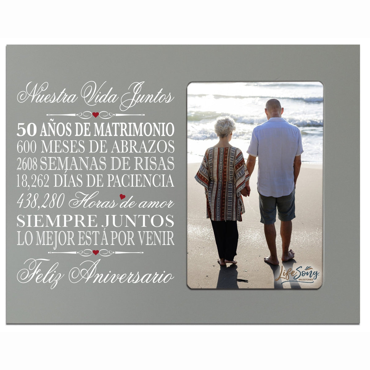 Lifesong Milestones Couples 50th Wedding Anniversary Spanish Picture Frame Gift Ide