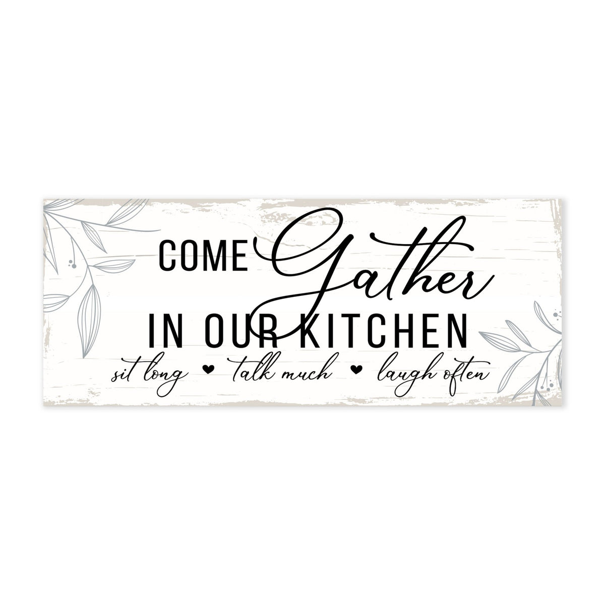 Modern Inspirational Everyday Home and Family Wooden Wall Art Hanging Plaque 4x10n – Come Gather – for Family and Home Decorations - LifeSong Milestones