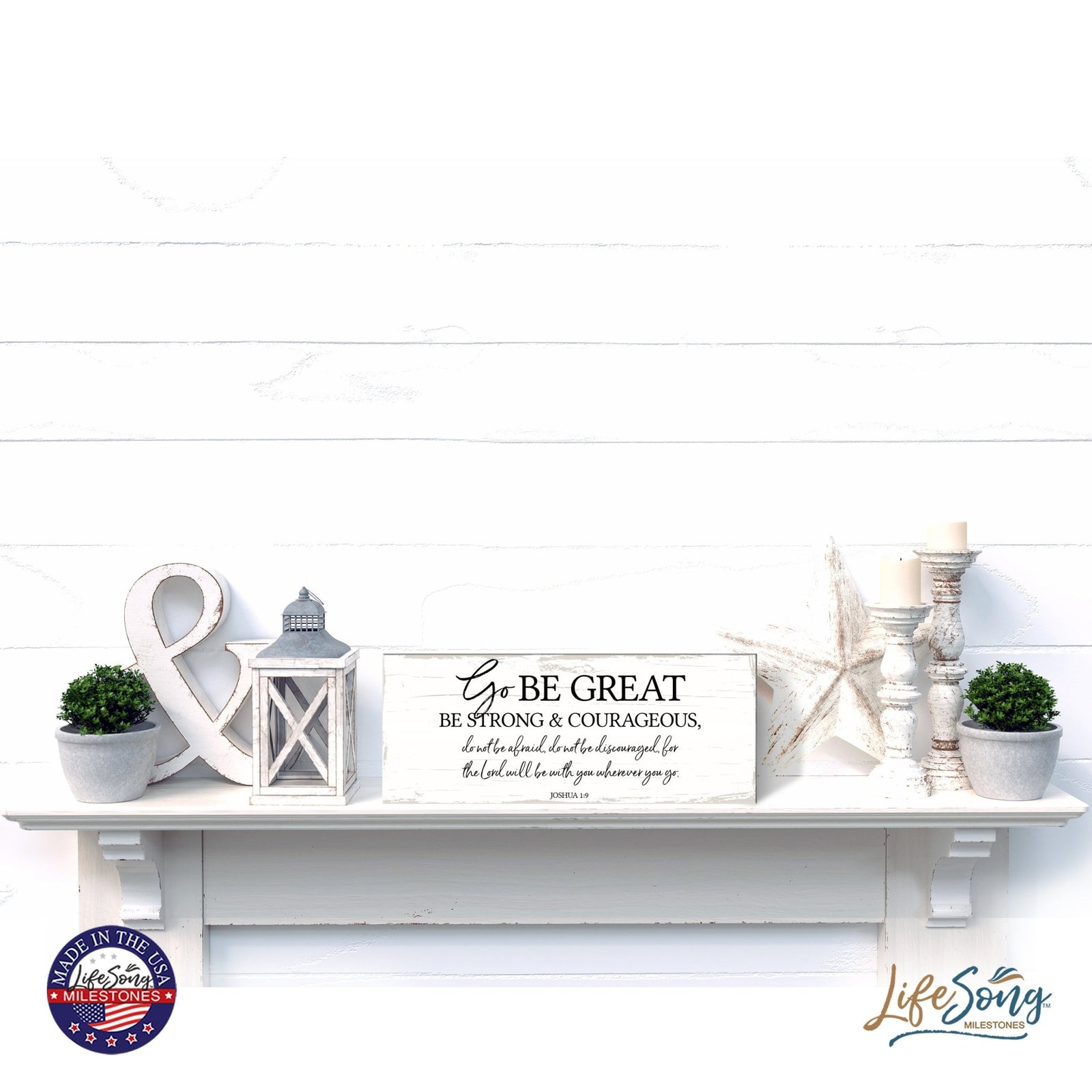 Modern Inspirational Everyday Home and Family Wooden Wall Art Hanging Plaque 4x10n – Go Be Great – for Family and Home Decorations - LifeSong Milestones