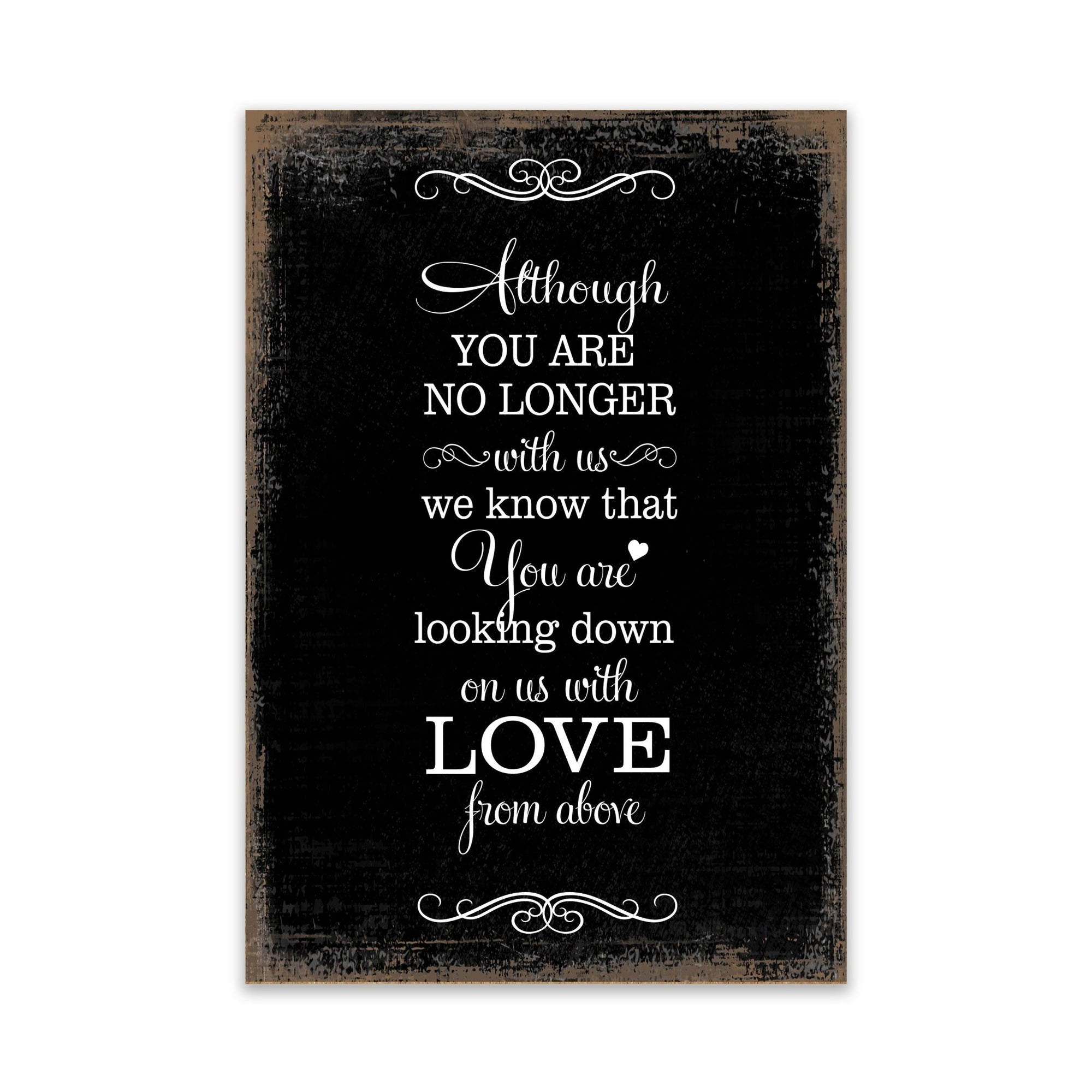Modern Inspirational Memorial 5.5x 8 inches Wooden Sign Although You - Plaque Tabletop Decoration Loss of Loved One Bereavement Sympathy Keepsake - LifeSong Milestones