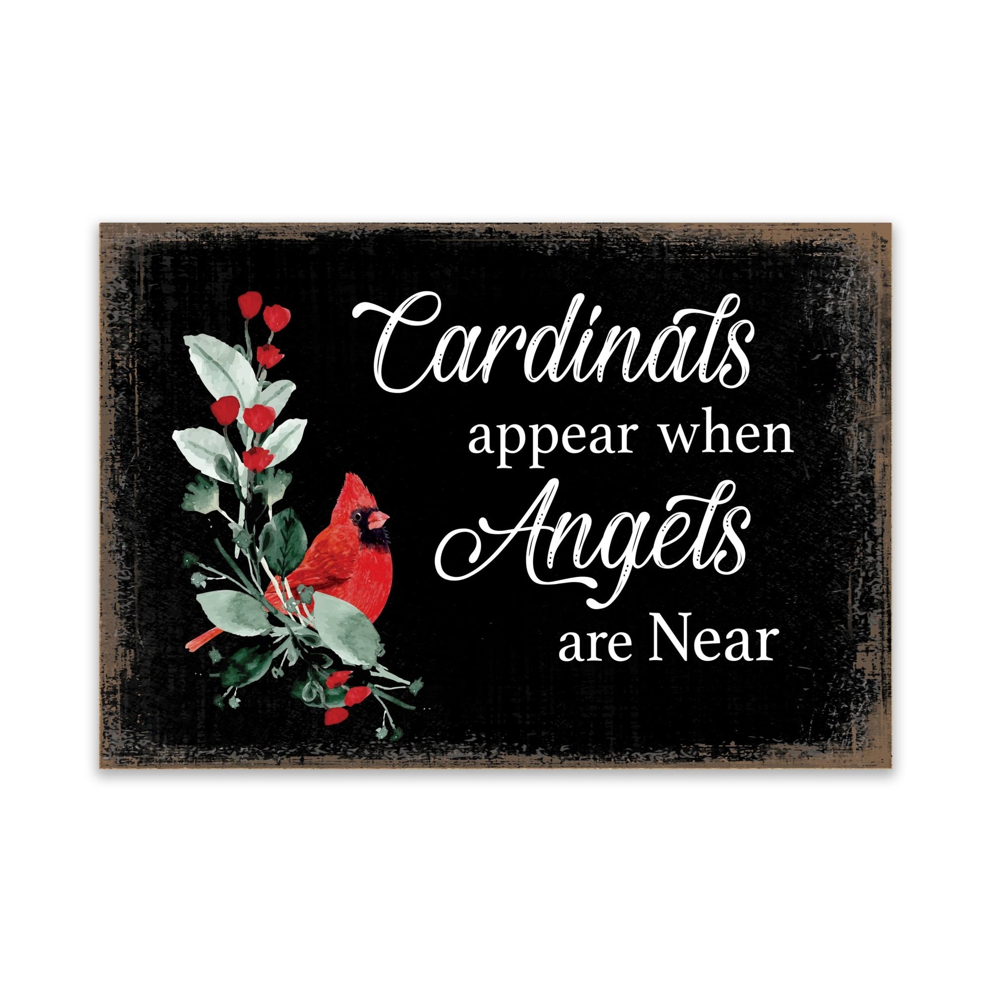 Modern Inspirational Memorial 5.5x 8 inches Wooden Sign Angels Are Near - Plaque Tabletop Decoration Loss of Loved One Bereavement Sympathy Keepsake - LifeSong Milestones