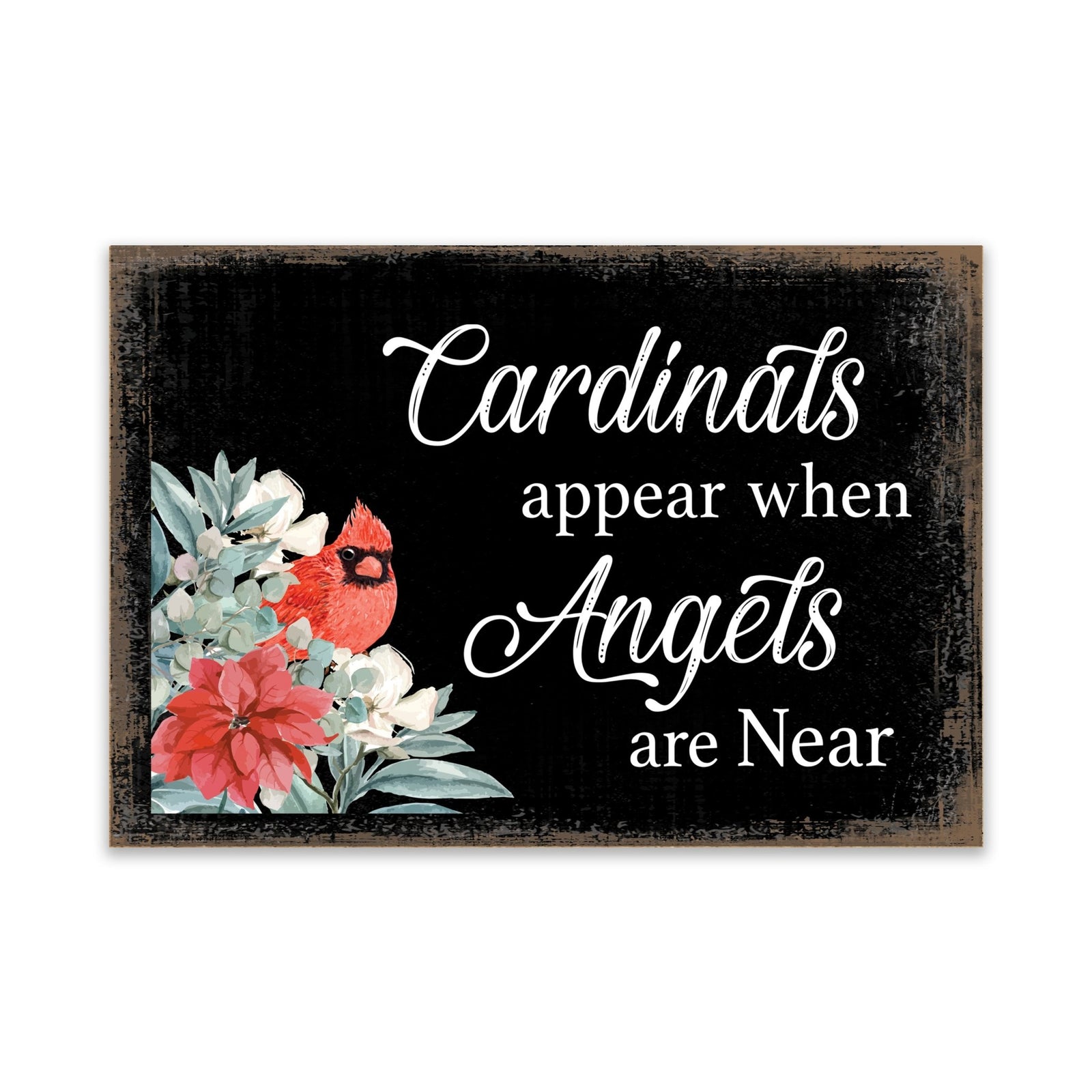 Modern Inspirational Memorial 5.5x 8 inches Wooden Sign Cardinals Appear - Plaque Tabletop Decoration Loss of Loved One Bereavement Sympathy Keepsake - LifeSong Milestones