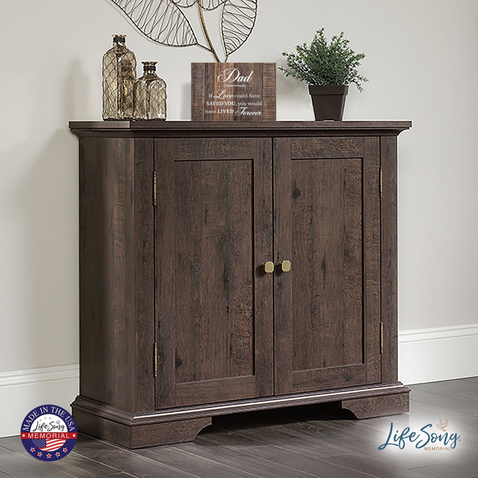 Modern Inspirational Memorial 5.5x 8 inches Wooden Sign Dad, If Love Could - Plaque Tabletop Decoration Loss of Loved One Bereavement Sympathy Keepsake - LifeSong Milestones