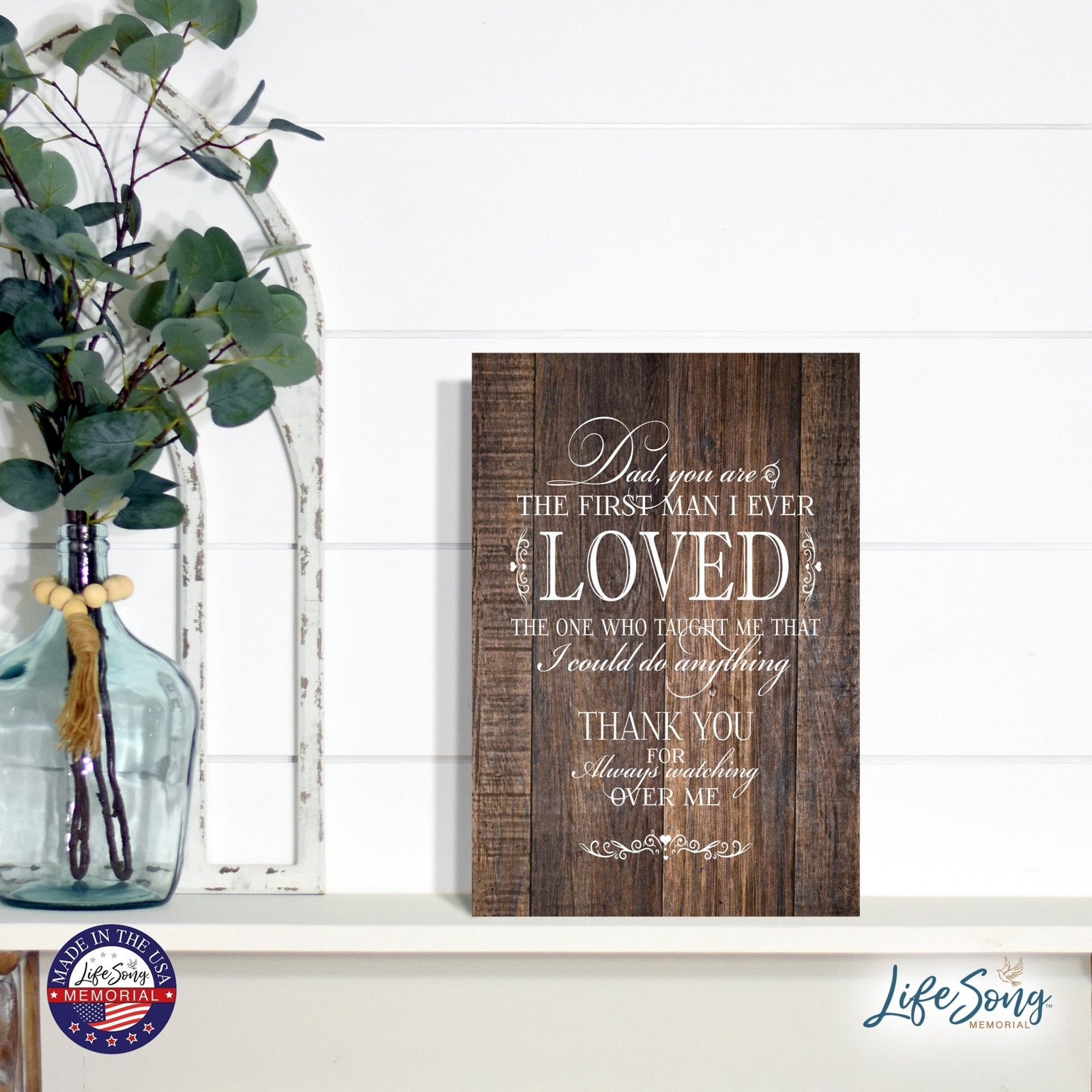Modern Inspirational Memorial 5.5x 8 inches Wooden Sign Dad You are - Plaque Tabletop Decoration Loss of Loved One Bereavement Sympathy Keepsake - LifeSong Milestones