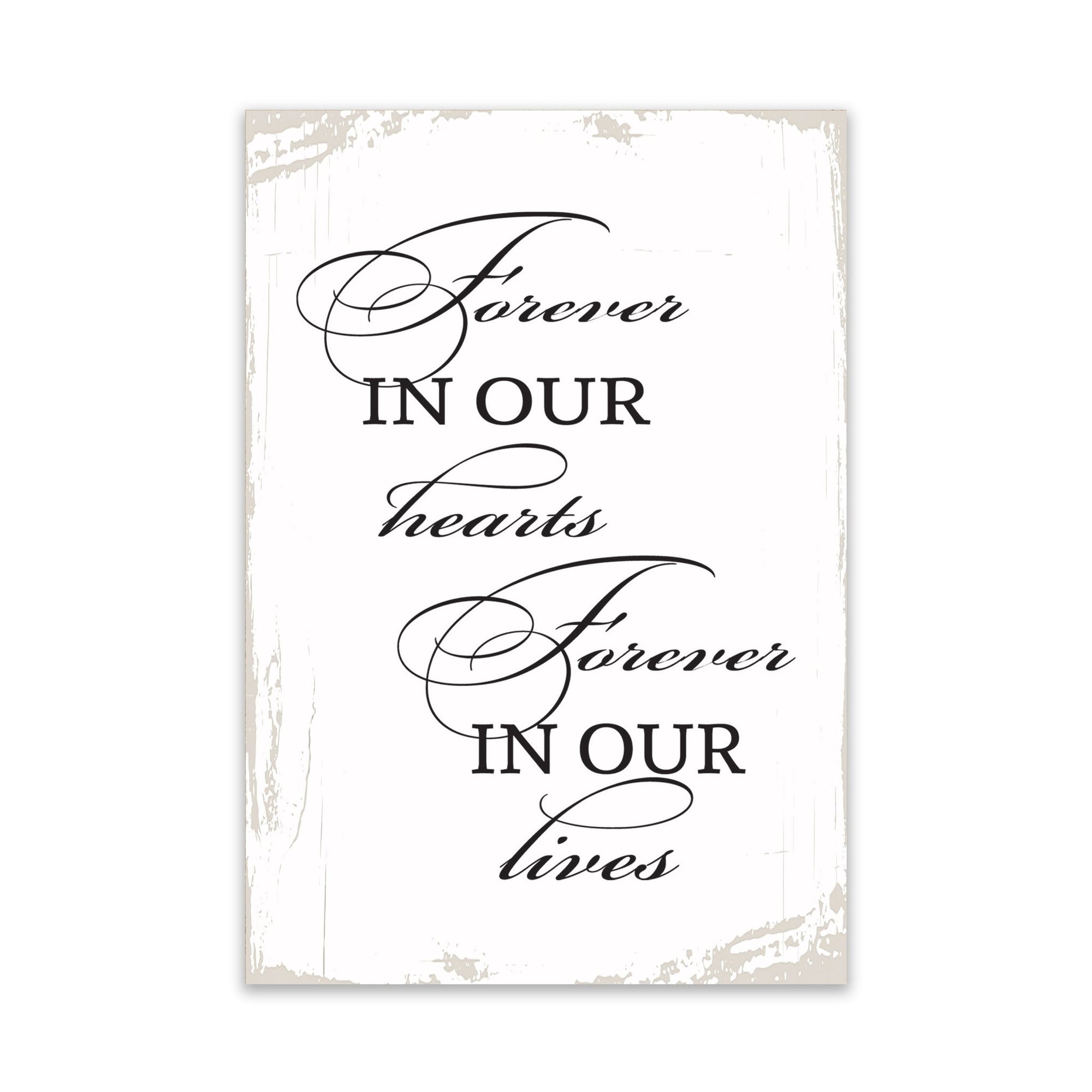 Modern Inspirational Memorial 5.5x 8 inches Wooden Sign Forever In Our Hearts - Plaque Tabletop Decoration Loss of Loved One Bereavement Sympathy Keepsake - LifeSong Milestones