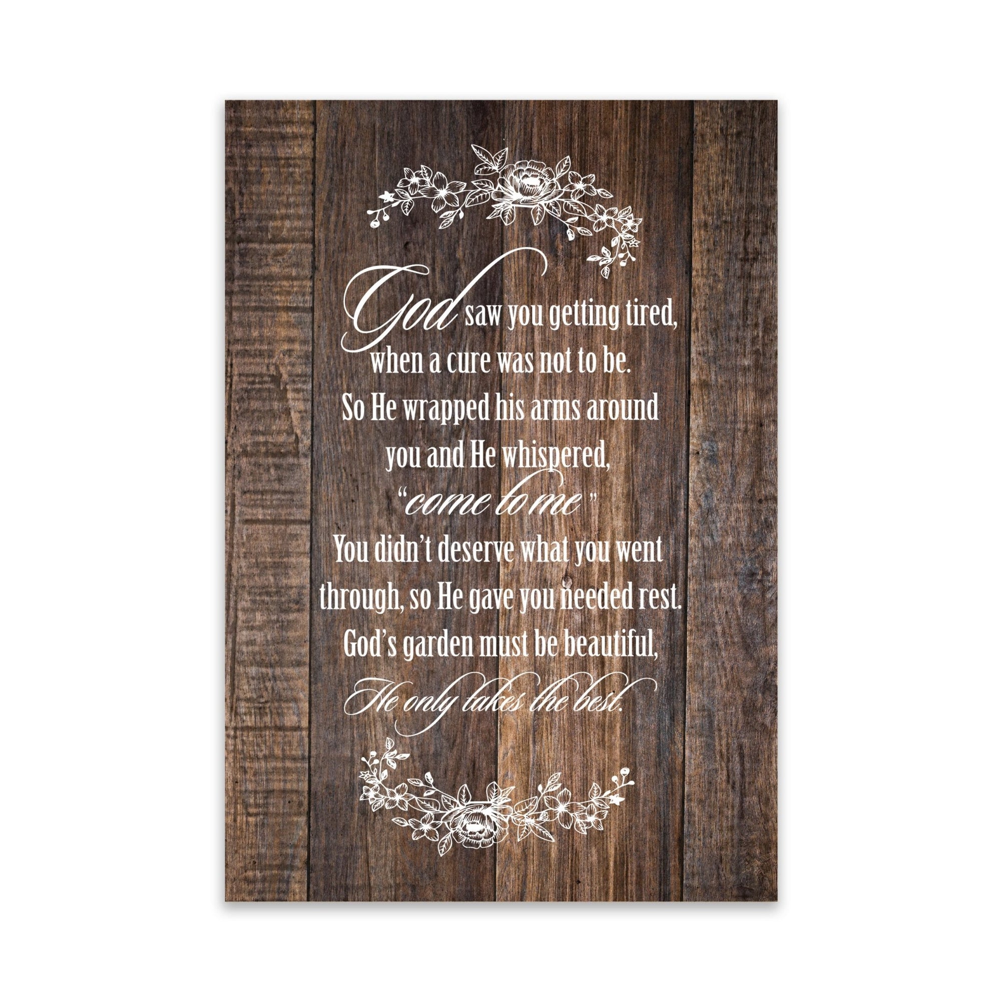 Modern Inspirational Memorial 5.5x 8 inches Wooden Sign God Saw You - Plaque Tabletop Decoration Loss of Loved One Bereavement Sympathy Keepsake - LifeSong Milestones