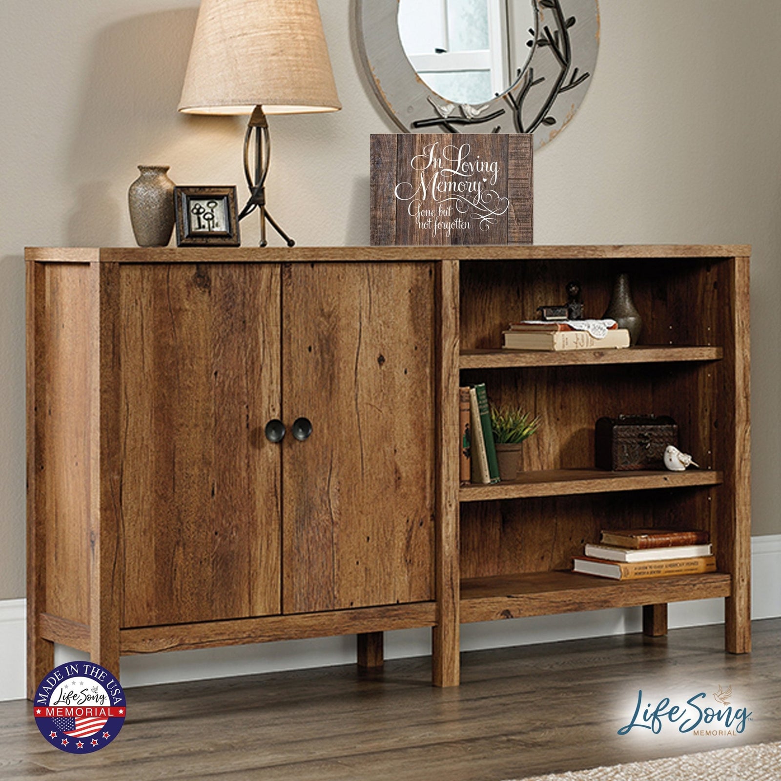 Modern Inspirational Memorial 5.5x 8 inches Wooden Sign Gone But Not Forgotten - Plaque Tabletop Decoration Loss of Loved One Bereavement Sympathy Keepsake - LifeSong Milestones