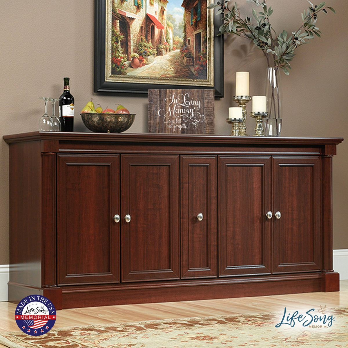 Modern Inspirational Memorial 5.5x 8 inches Wooden Sign Gone But Not Forgotten - Plaque Tabletop Decoration Loss of Loved One Bereavement Sympathy Keepsake - LifeSong Milestones