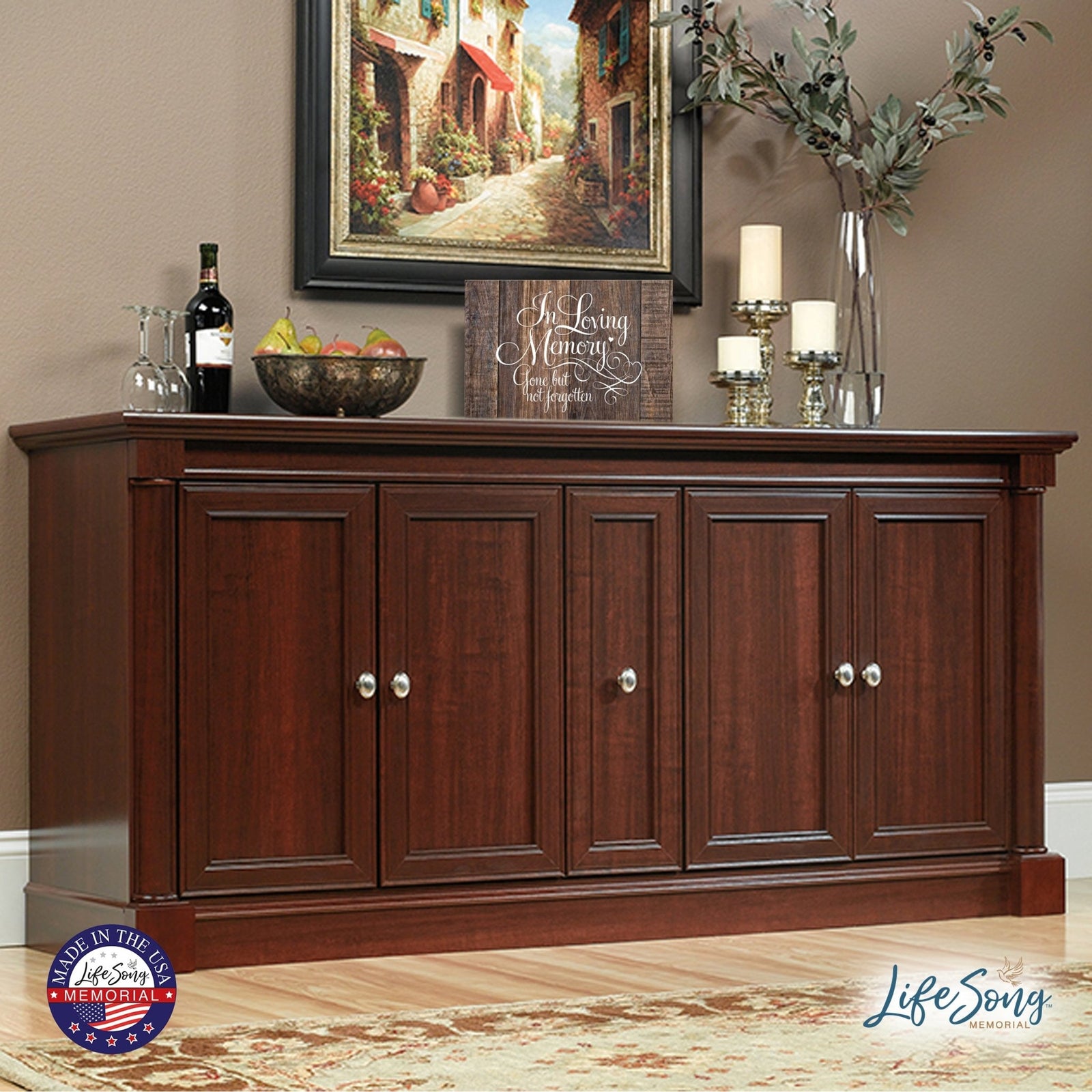 Modern Inspirational Memorial 5.5x 8 inches Wooden Sign Gone But Not Forgotten - Plaque Tabletop Decoration Loss of Loved One Bereavement Sympathy Keepsake - LifeSong Milestones